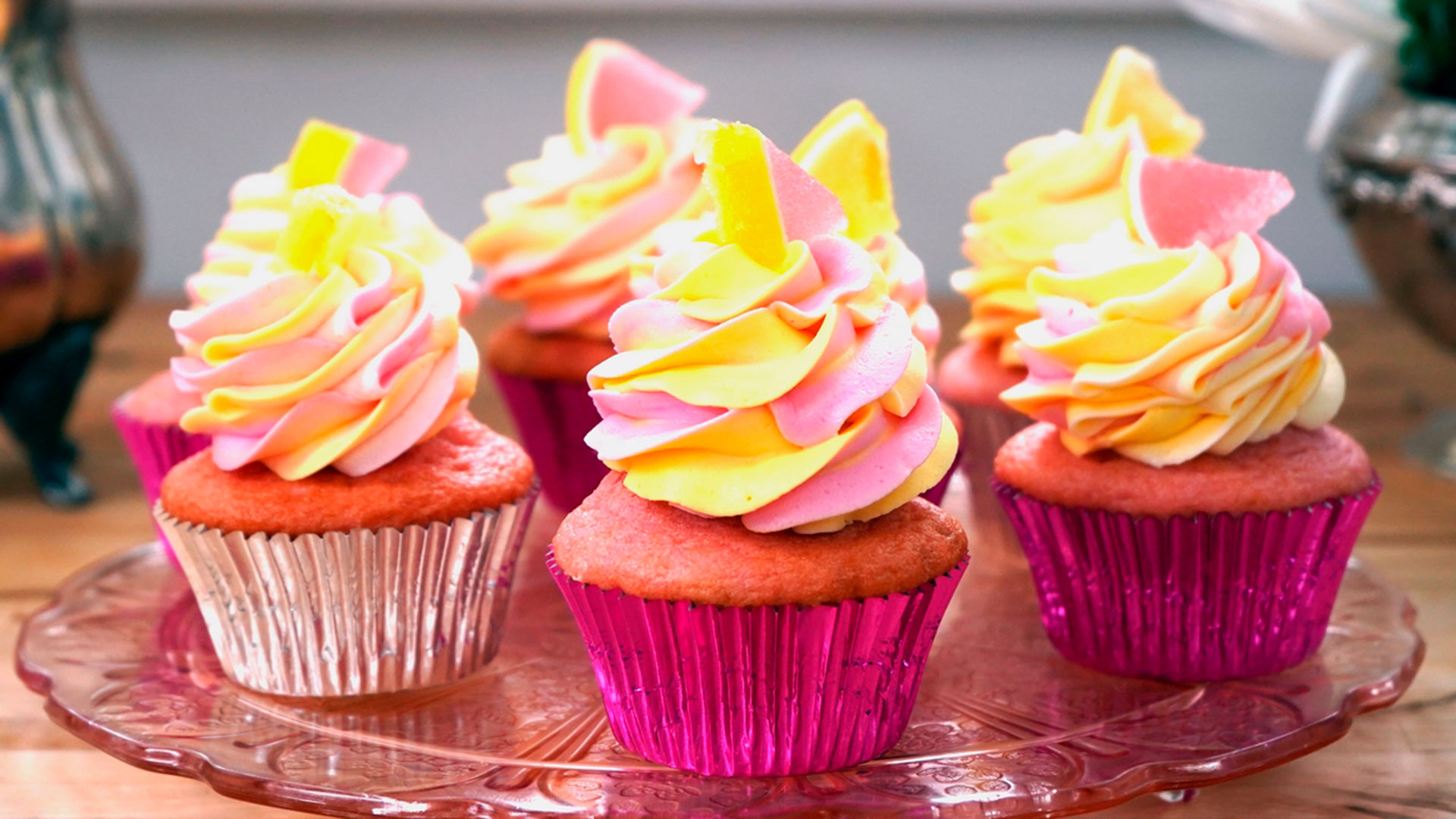 Cupcakes de limón rosa