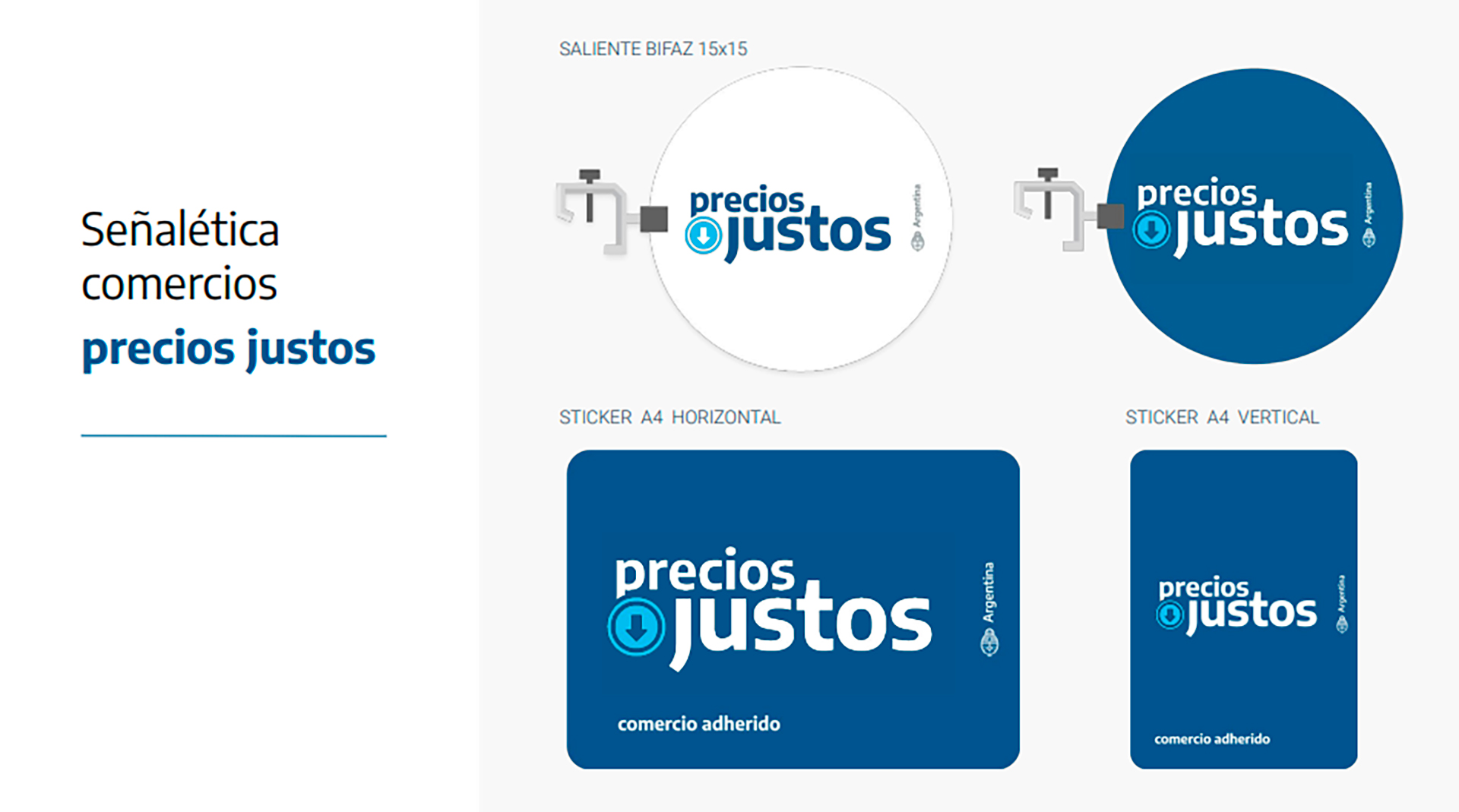 La señalética que se verá en los comercios de Precios Justos 