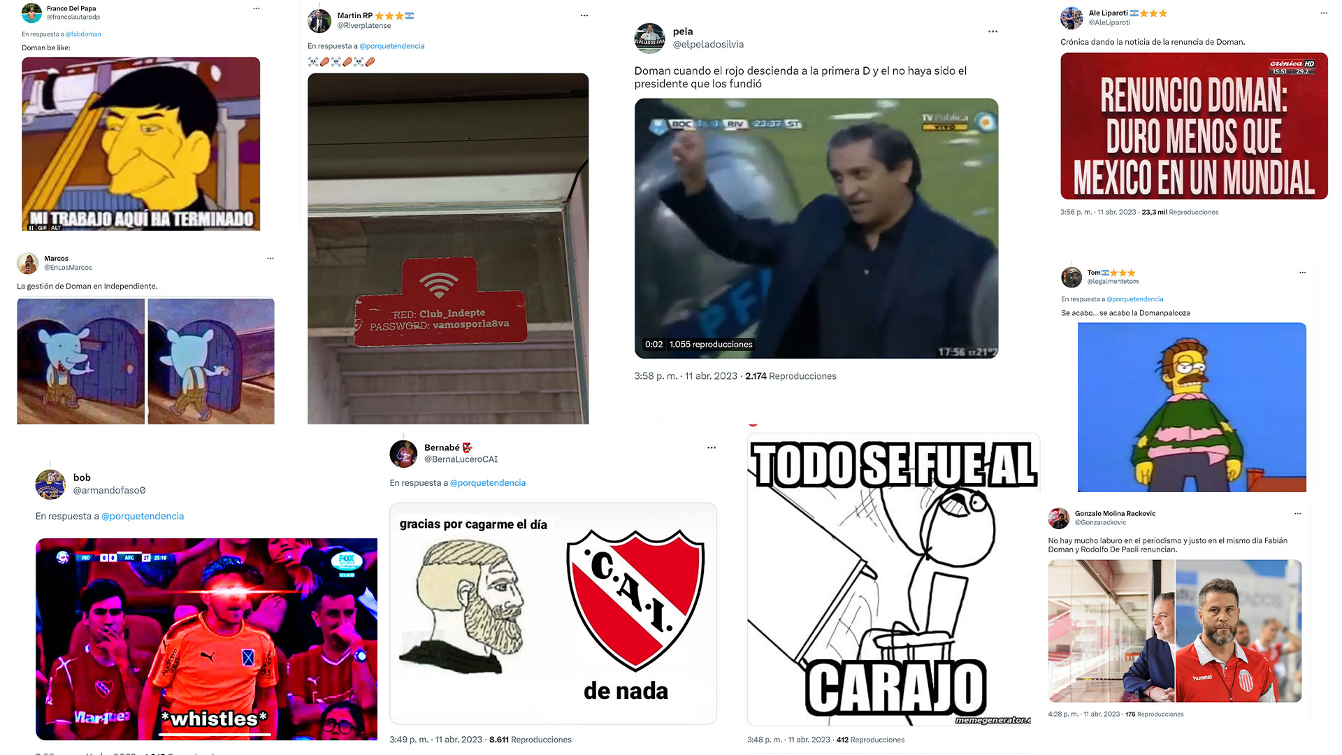 Los mejores memes de la renuncia de Fabián Doman a la presidencia de Independiente