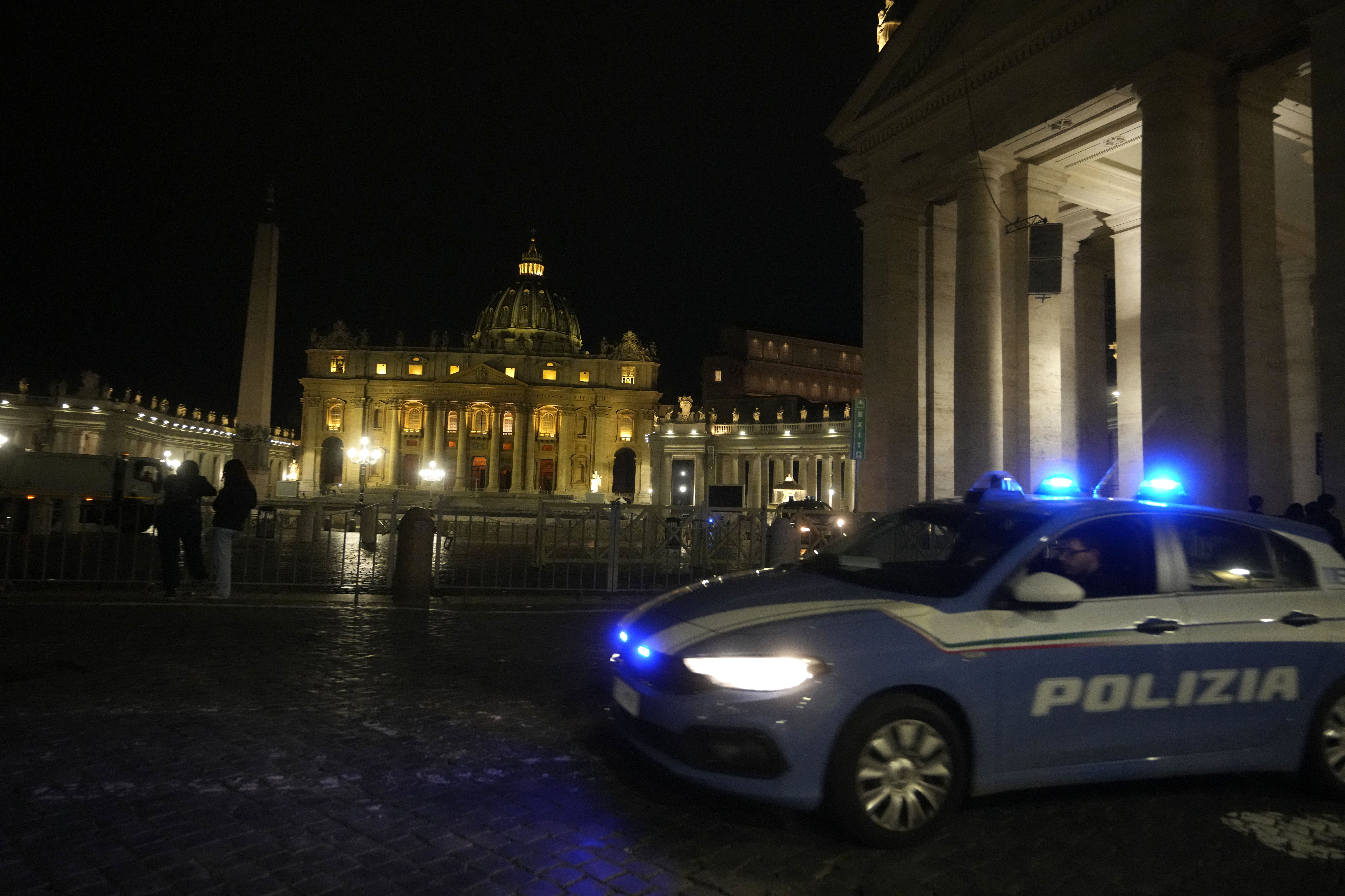 On Thursday night, the man drove at full speed through the streets of Vatican City to the courtyard of San Damaso (AP)