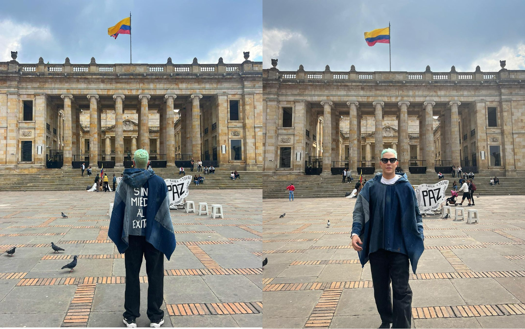 Christian Chávez, de RBD, está en Bogotá: subió a Monserrate y se tomó fotos en la Plaza de Bolívar