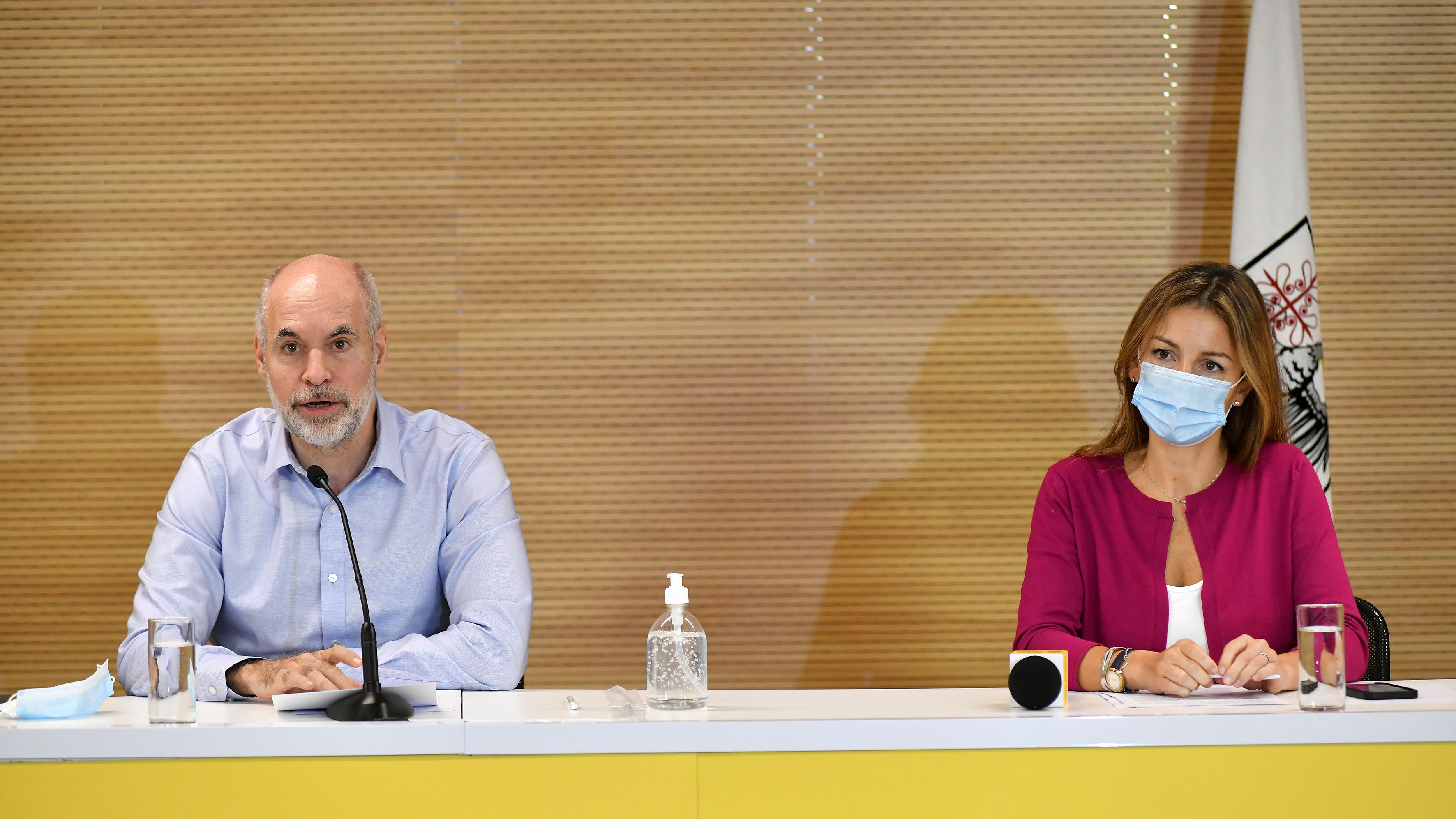 El jefe de Gobierno porteño, Horacio Rodríguez Larreta, y la ministra de Educación, Soledad Acuña (NA)