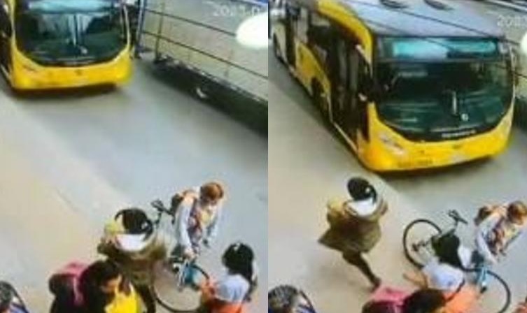 Video: Conductor del SITP se llevó por delante a ciclista que estaba en un andén en Bogotá 