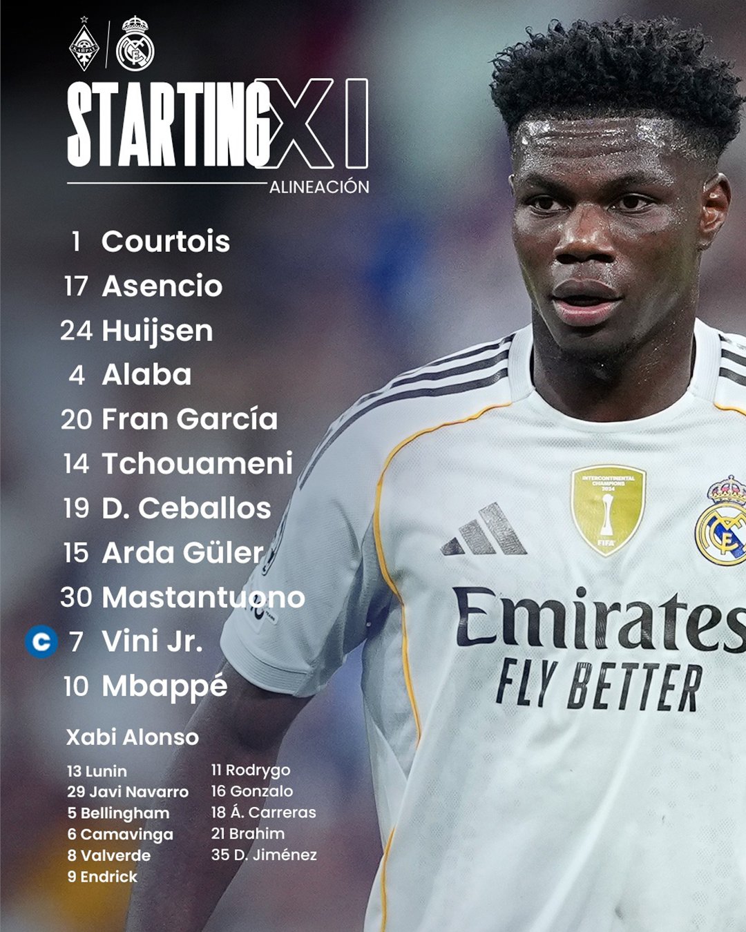 Con Franco Mastantuono de titular, el Real Madrid visitará al Kairat Almaty por Champions League