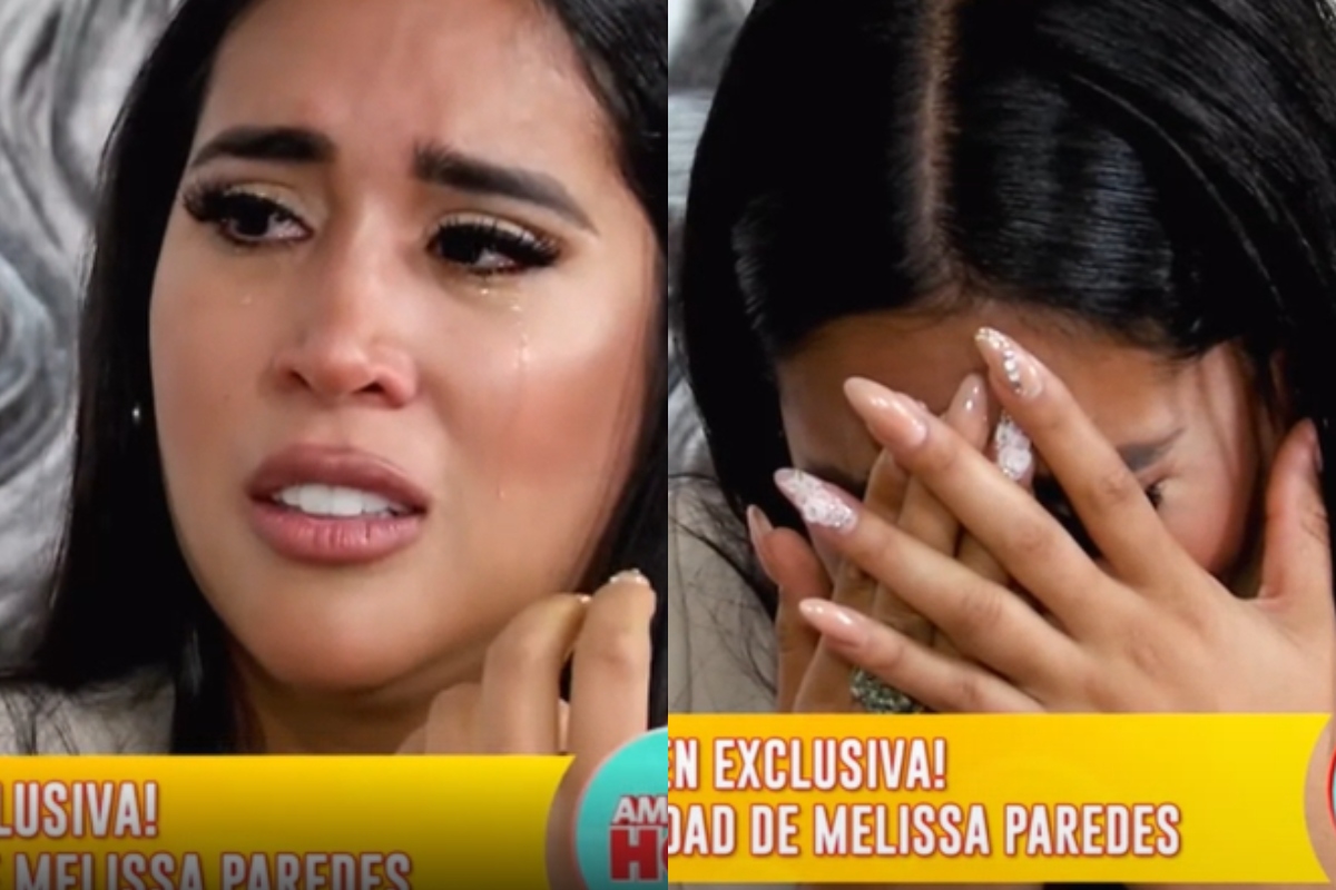Melissa Paredes llora al hablar de su hija. (Foto: América TV)