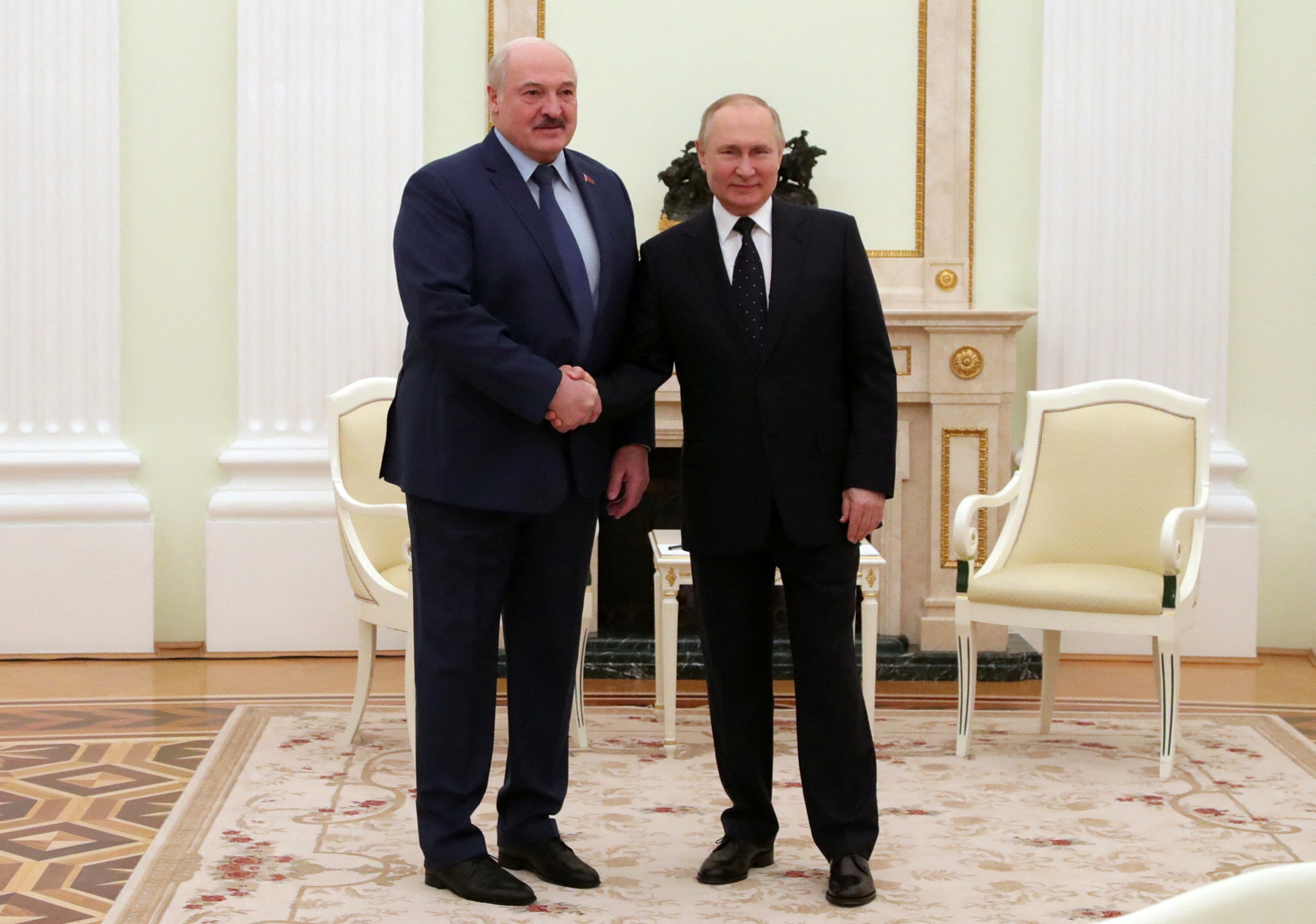 Vladimir Putin recibió este viernes a Alexander Lukashenko en el Kremlin 