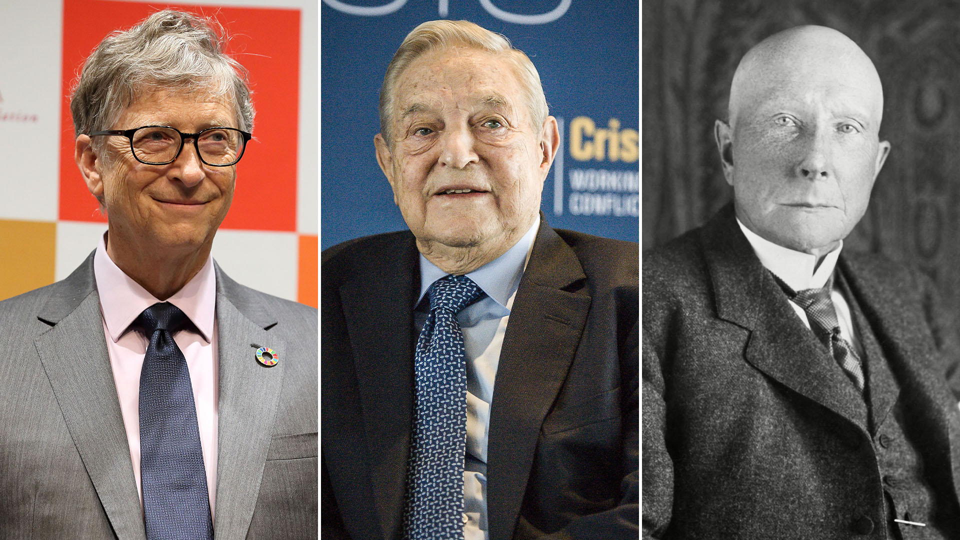 Bill Gates, George Soros y John Rockefeller 