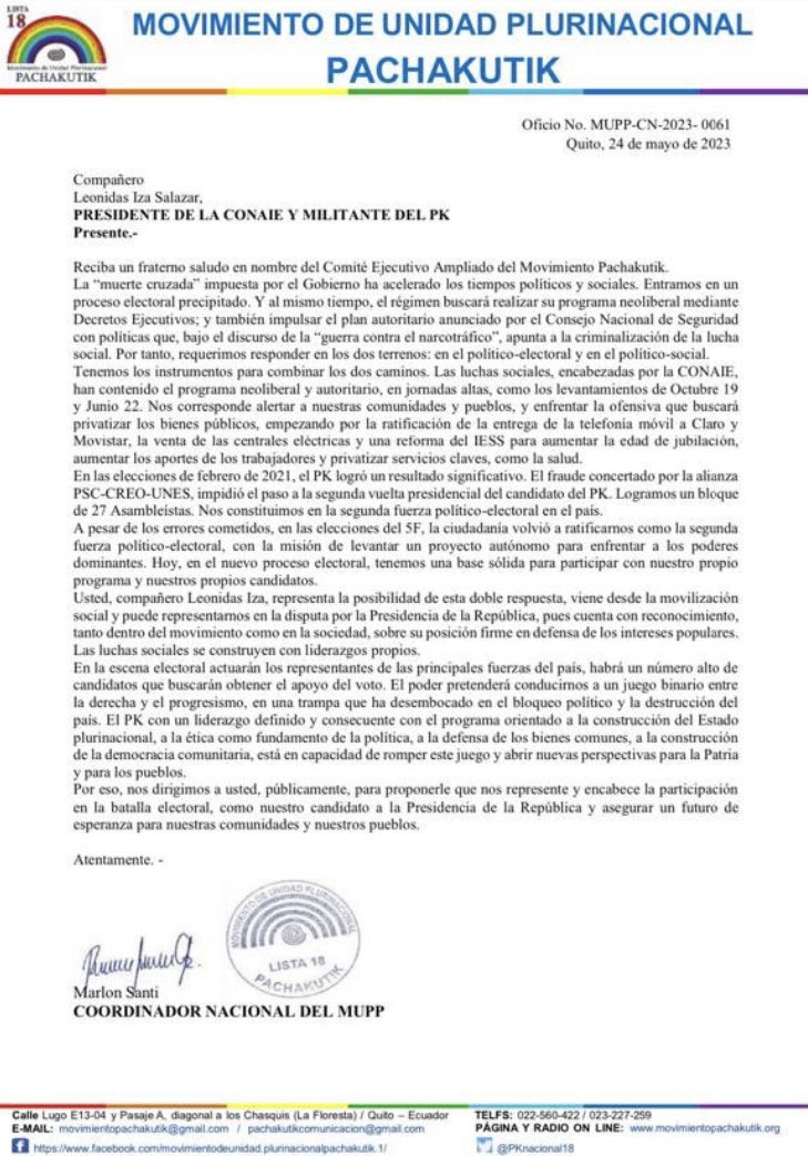 Carta de Pachakutik