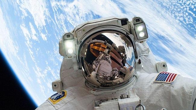 Selfie taken by astronaut Mike Hopkins in 2013