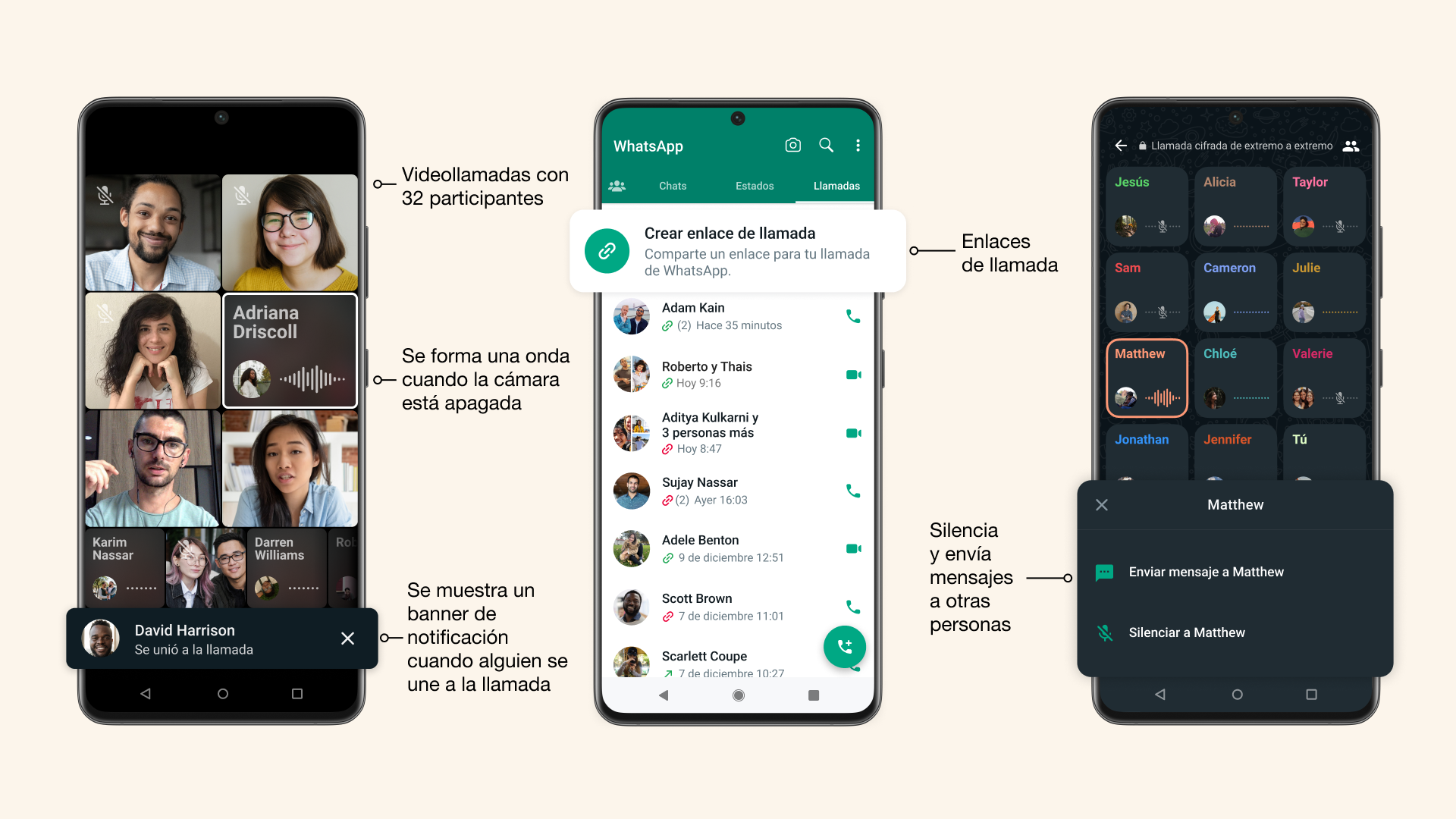 WhatsApp ya permite  videollamadas de hasta 32 participantes