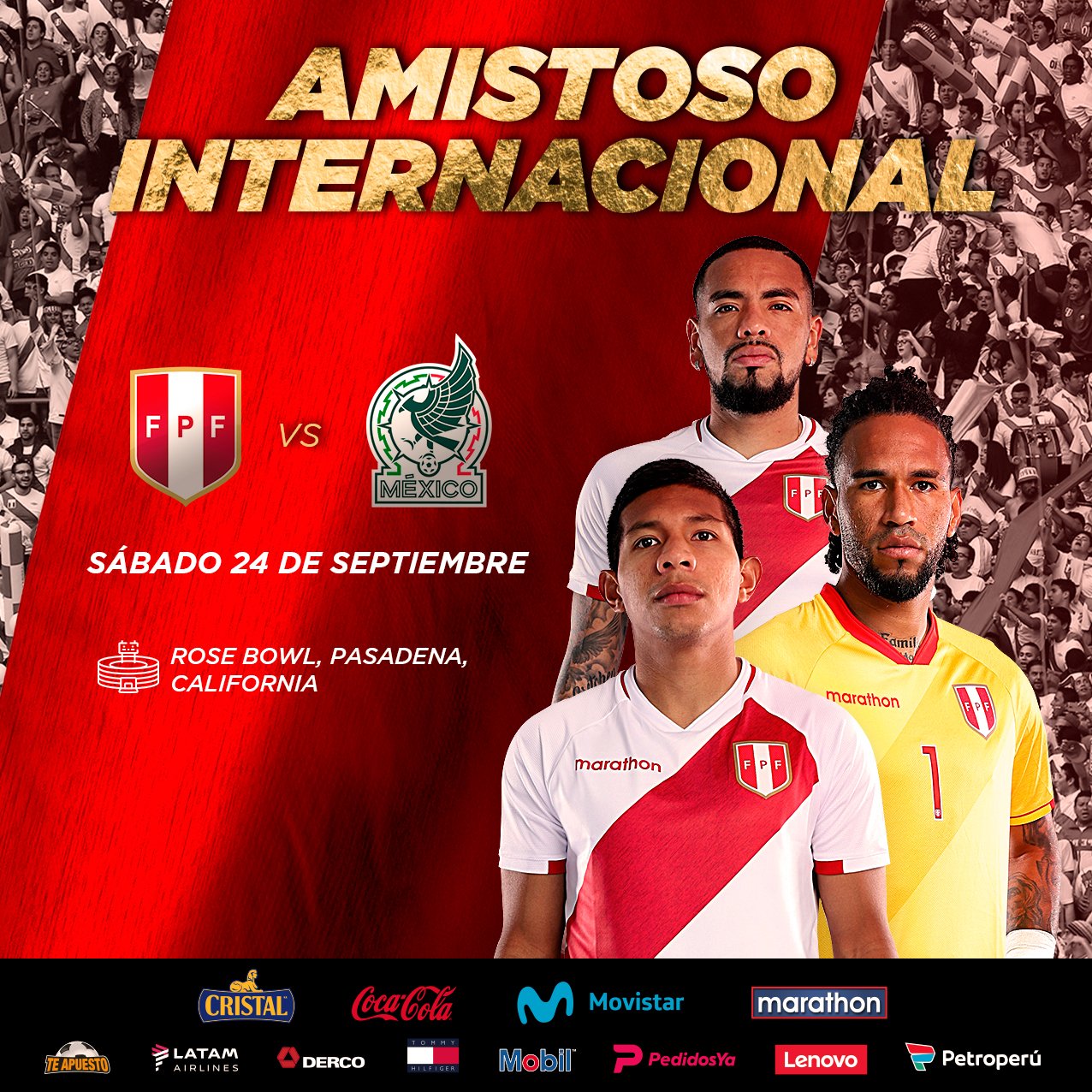 La selección peruana confirmó estadio y fecha del amistoso ante México.