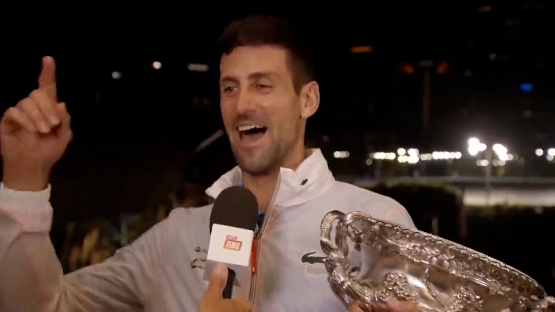 Novak Djokovic cantó el nuevo hit de la selección argentina para celebrar su victoria en el Australian Open