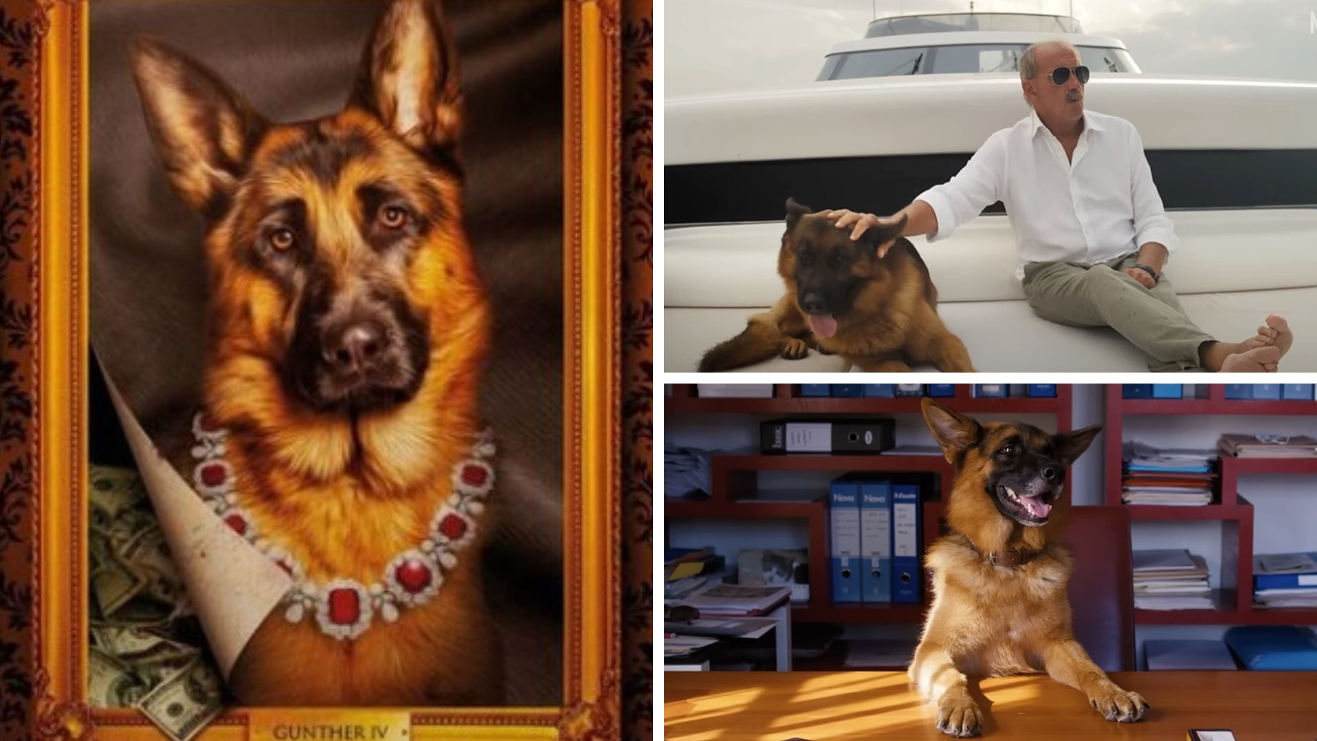 Maurizio Mian y su famoso perro en "Guther, el perro millonario". (Netflix)