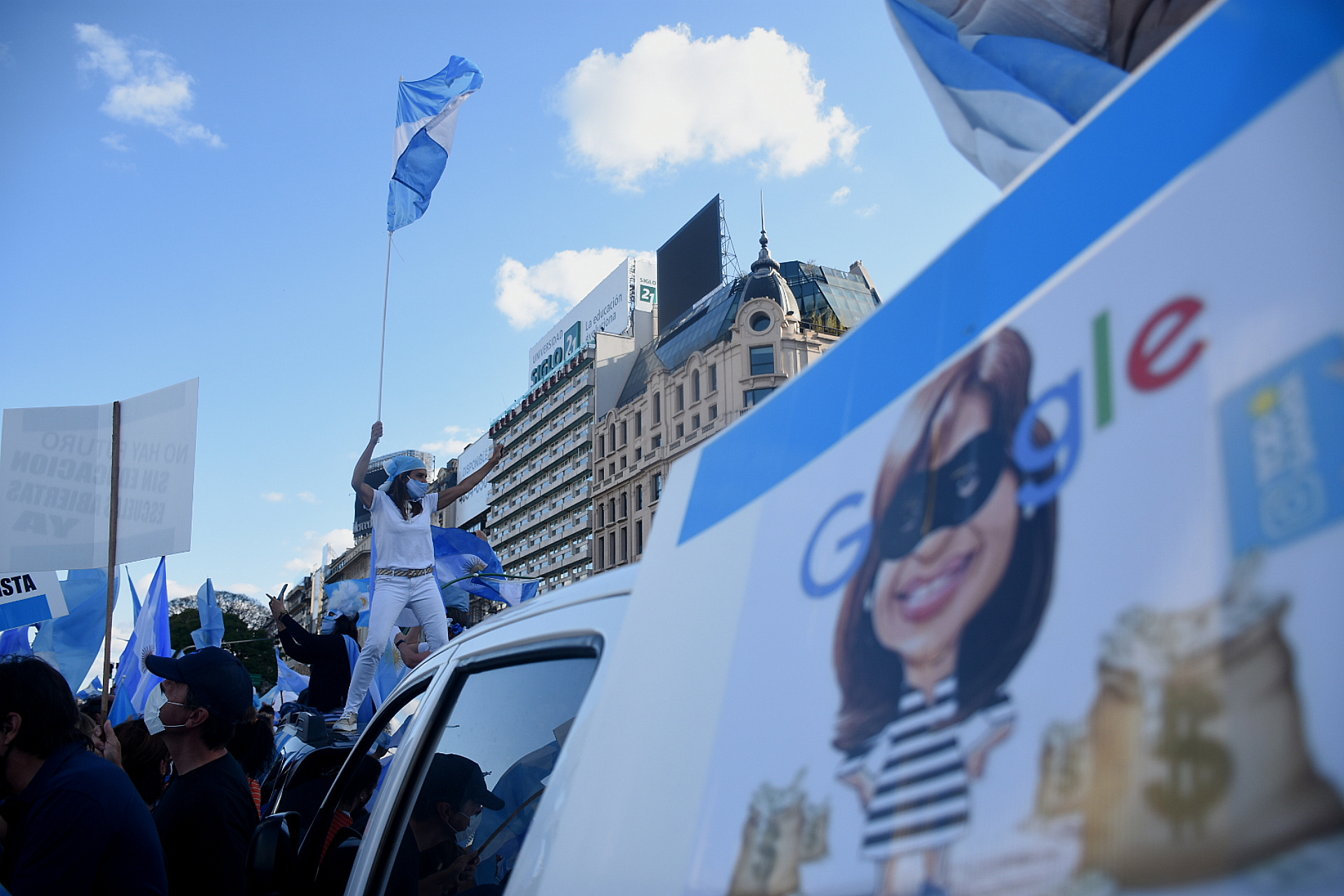 La manifestación en el Obelisco fue la que más gente concentró en el país