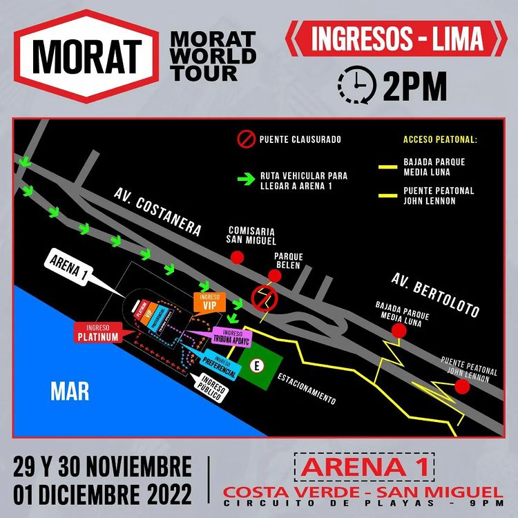 Morat en Lima. (Instagram)