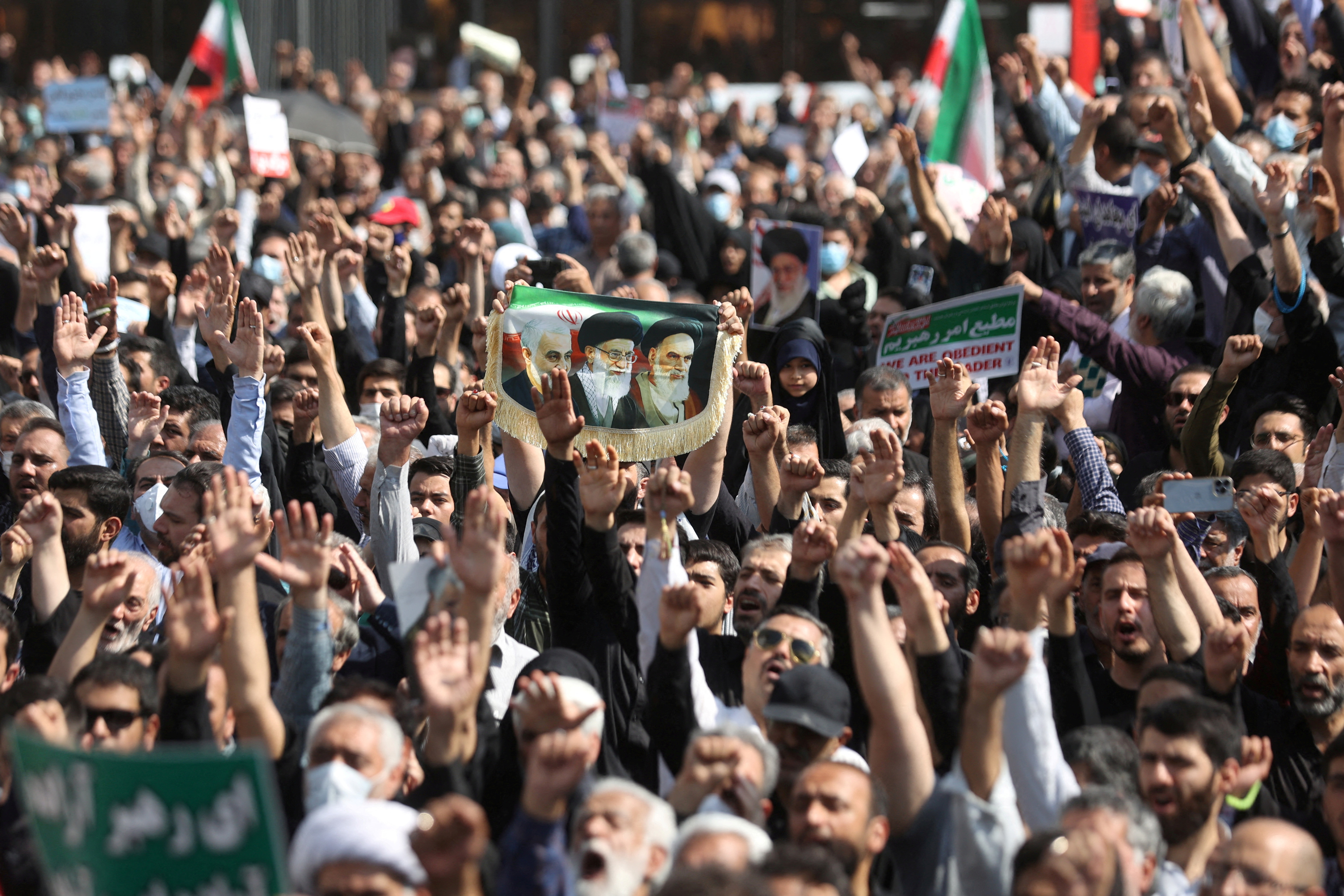 manifestación a favor del régimen en Teherán (WANA/Reuters)