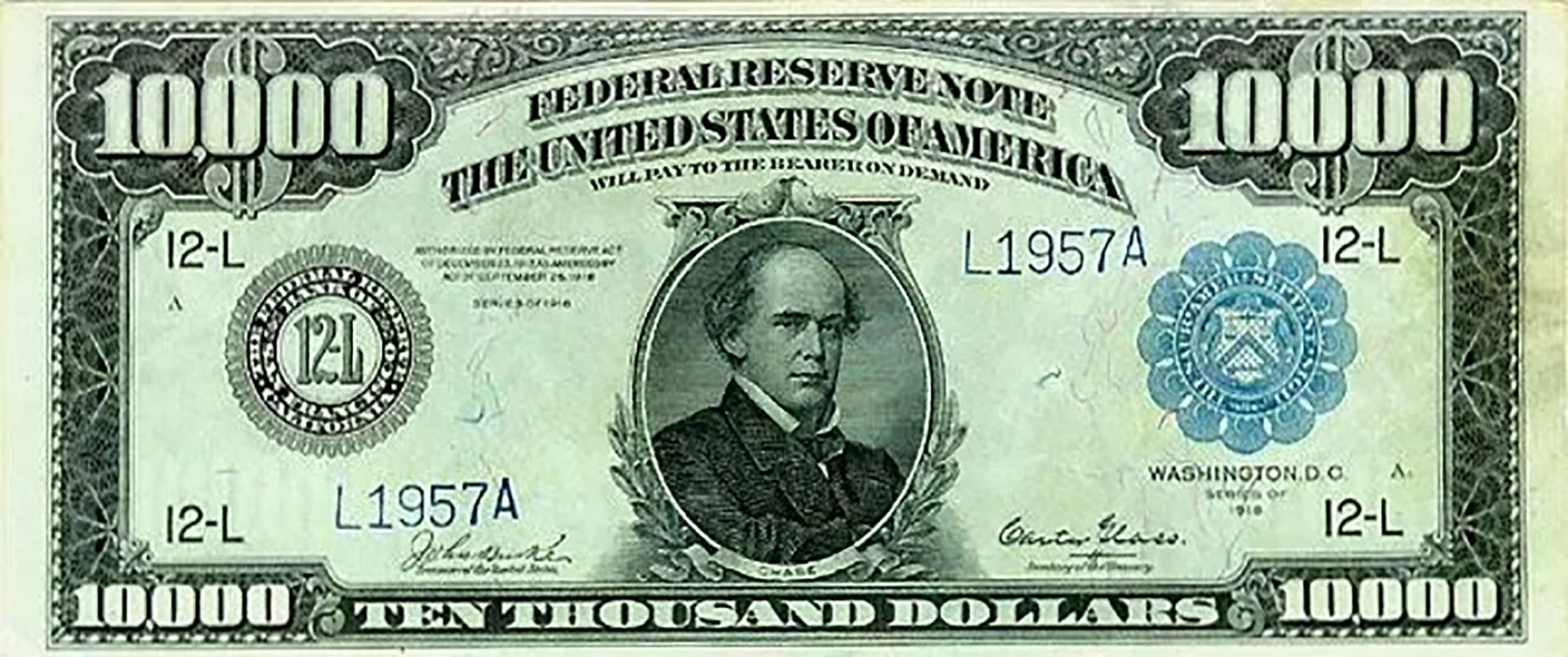 El billete de mayor denominación que alguna vez circuló en los EEUU valía USD 10.000. Sin embargo, no fue el de mayor denominación alguna vez emitido
