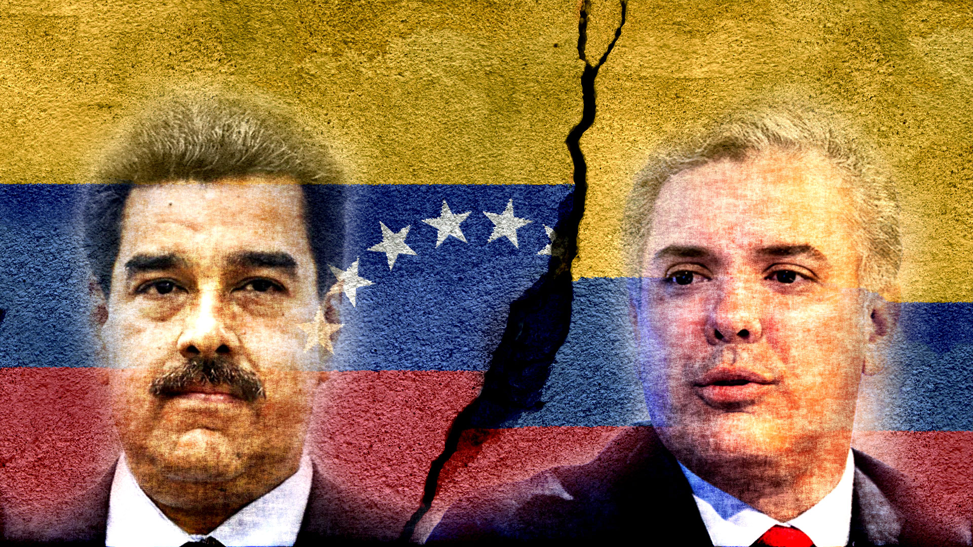 El dictador venezolano Nicolás Maduro y el presidente colombiano Iván Duque. El primero encabeza una escalada en las tensiones entre ambos países