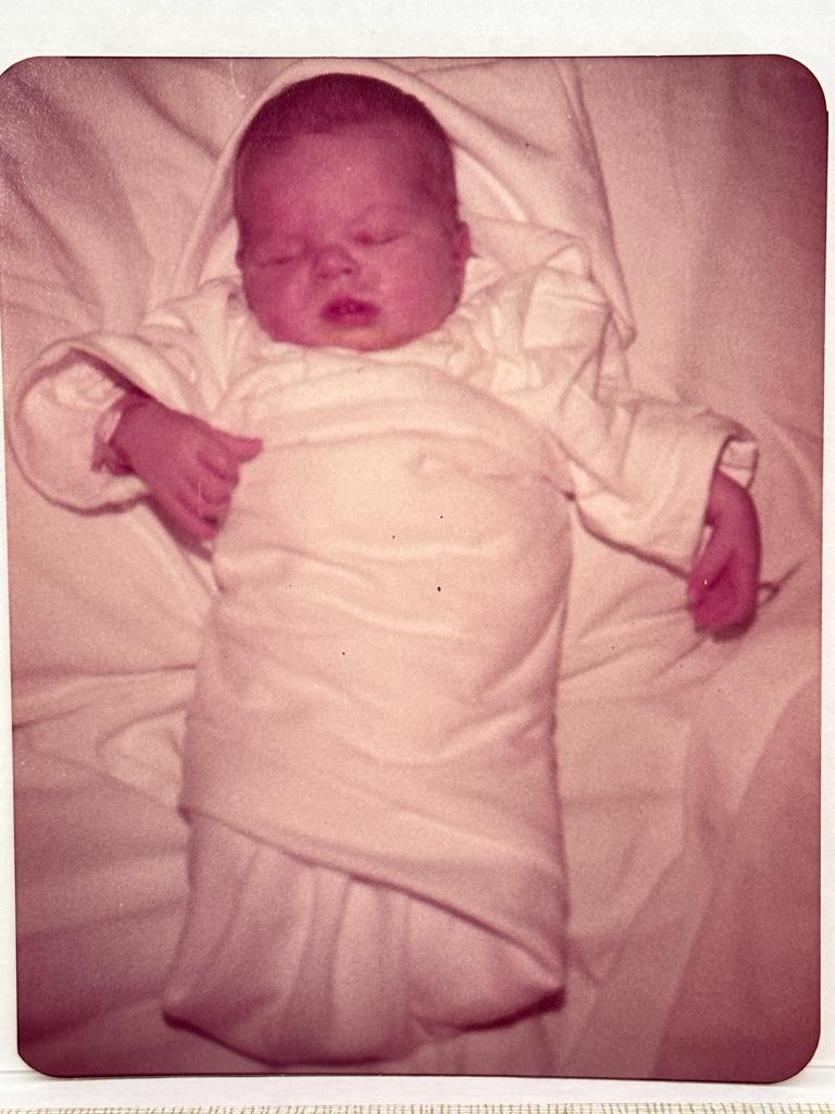 Sofía Zámolo, el 21 de marzo de 1983, a horas de haber nacido en el Sanatorio Mater Dei, de Palermo
