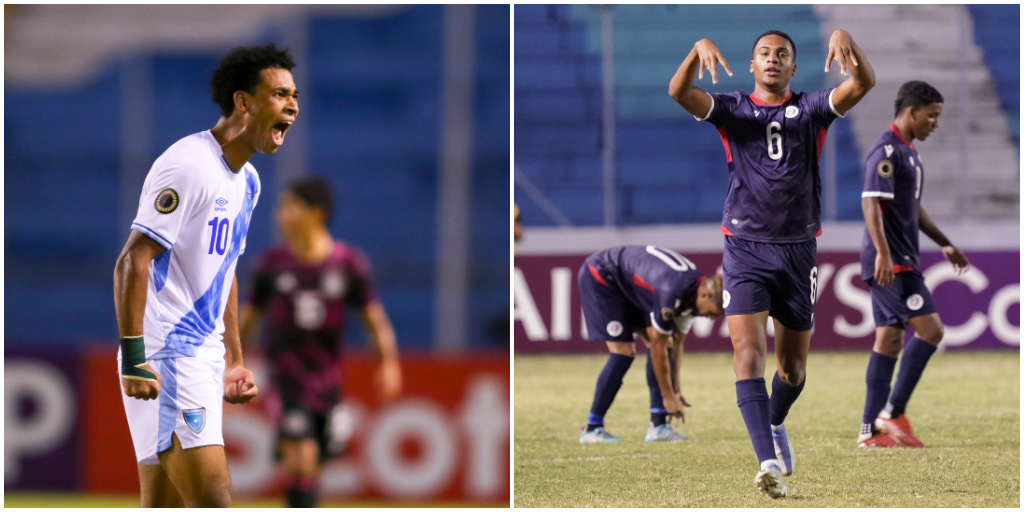 Jugadores de Guatemala y República Dominicana celebrando el pase al Mundial de 2023