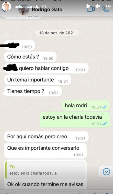 Rodrigo Cuba Estos Son Los Chats Que Tuvo Con Un Tercero Confirmando Problemas Con Melissa 4187