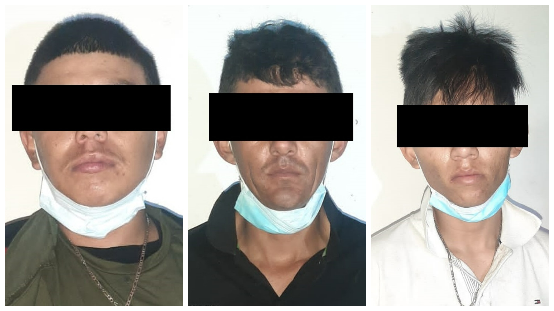 Los tres detenidos fueron trasladados por vía aérea (Foto: SSP Sonora)