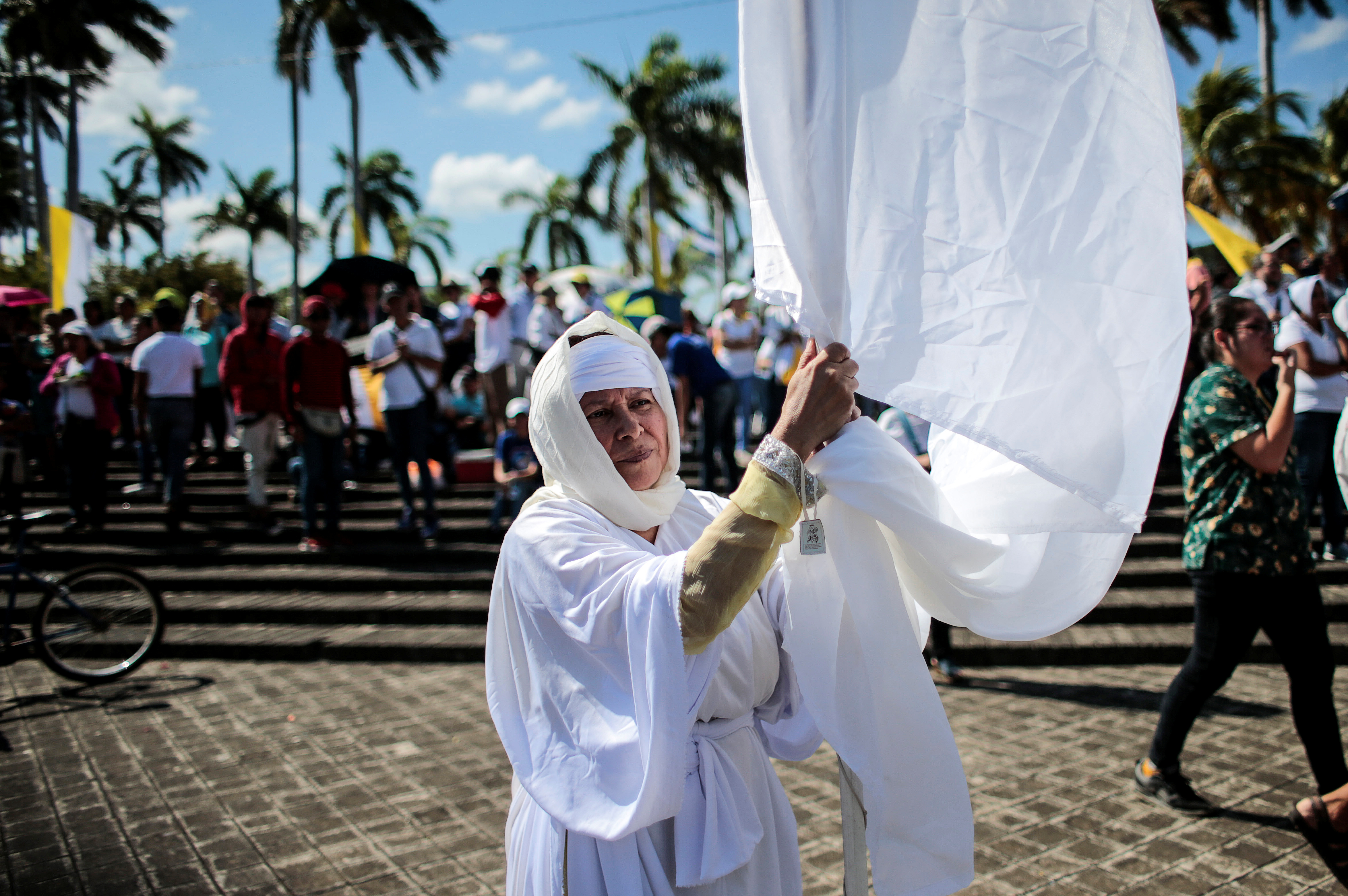 La procesión convocada para mañana con la imagen de la virgen de Fátima saldría del colegio Cristo Rey hasta el atrio de la Catedral de Managua (REUTERS/Oswaldo Rivas)