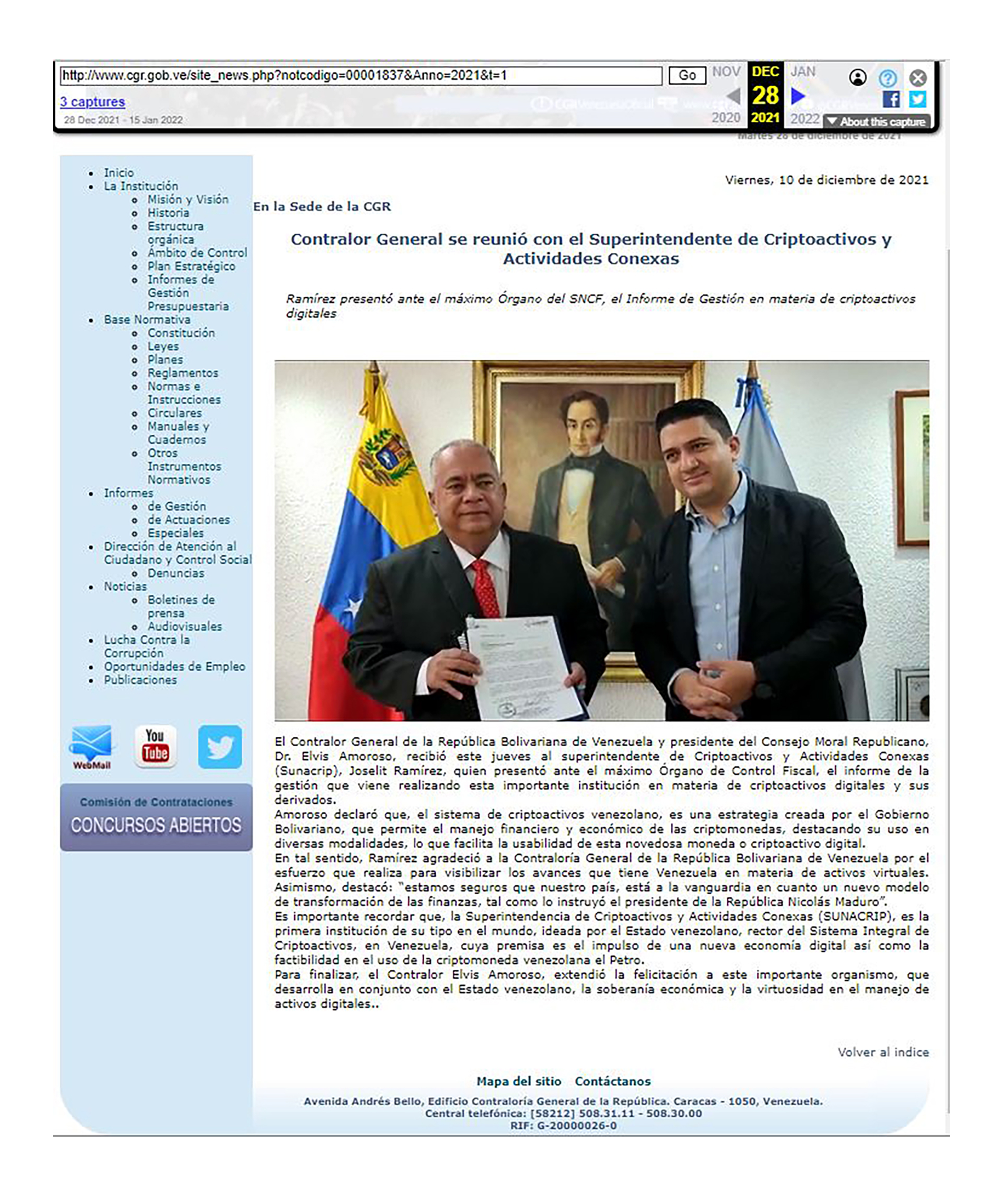 El diario Tal Cual utilizó la herramienta Wayback Machine para exhibir las publicaciones retiradas por la propaganda del régimen