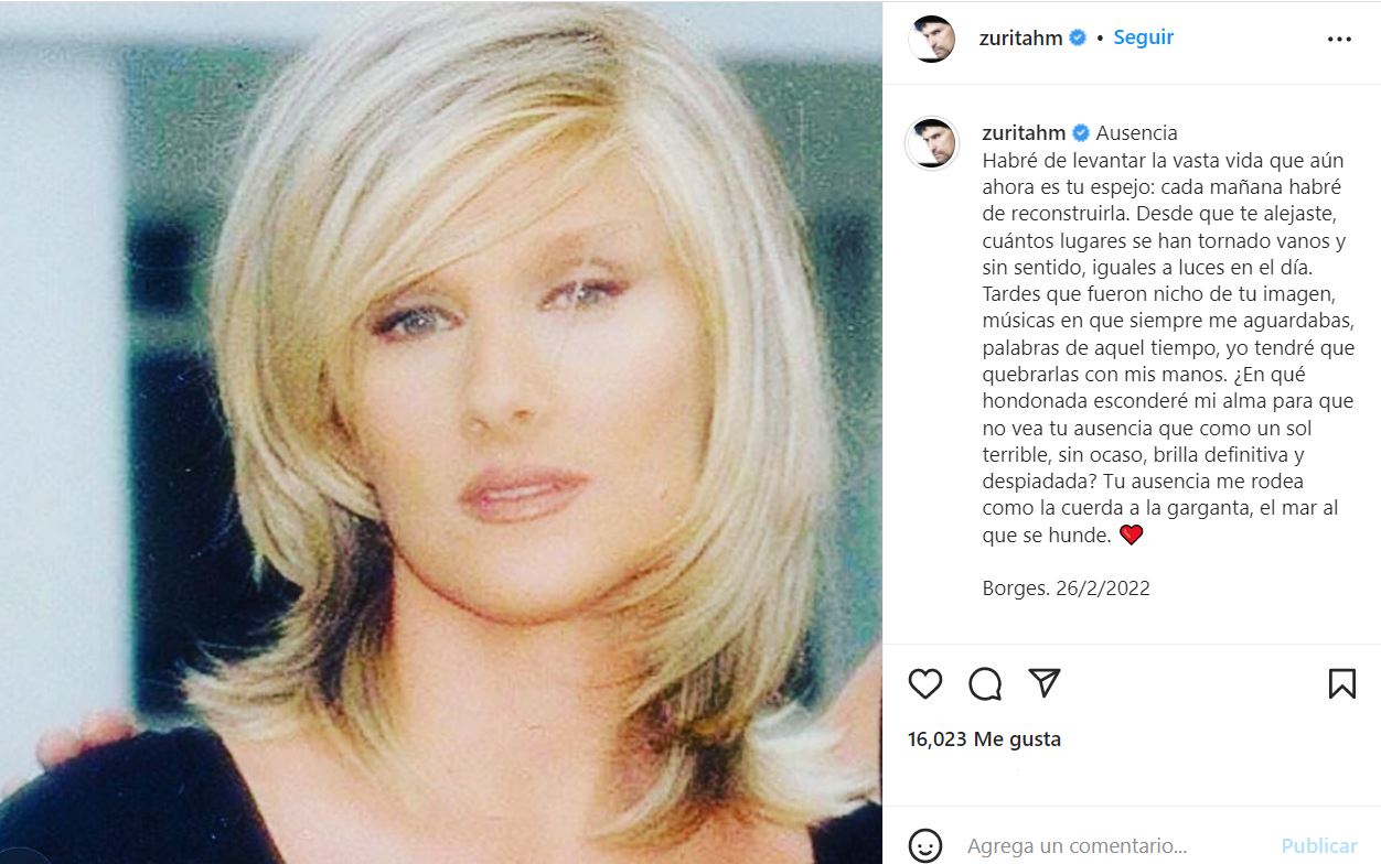 En febrero de este 2022, el actor recordó a su esposa con esta publicación (Foto: captura de pantal/Instagram)