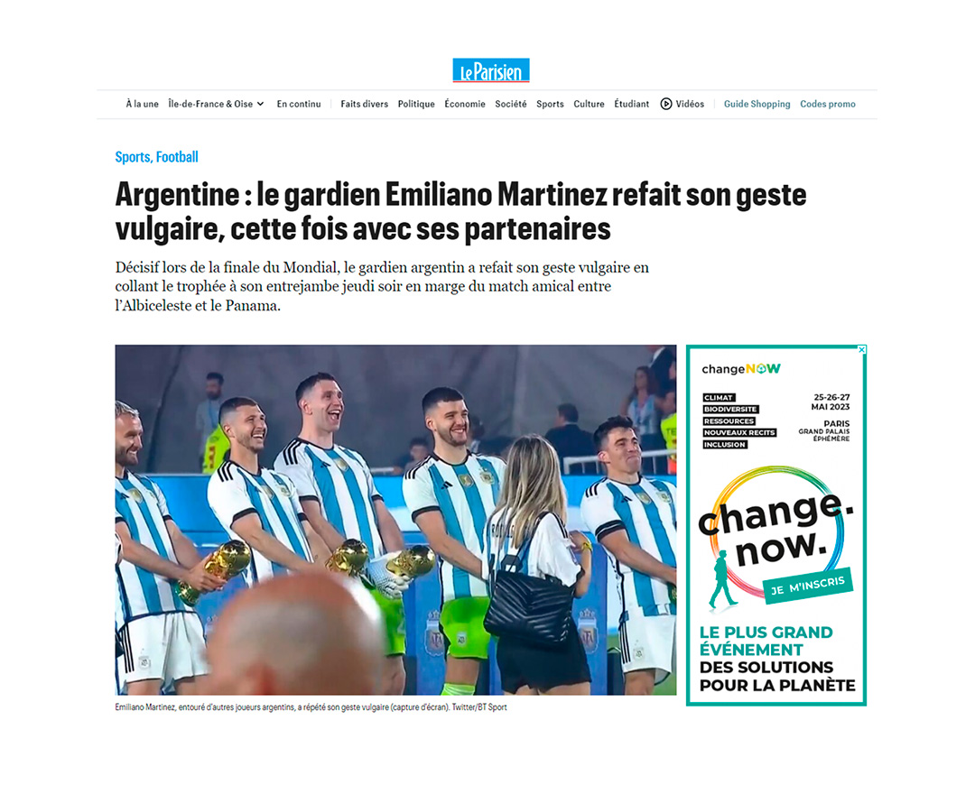La crítica de la prensa de Francia al festejo de Dibu Martínez con el trofeo de la Copa del Mundo. 