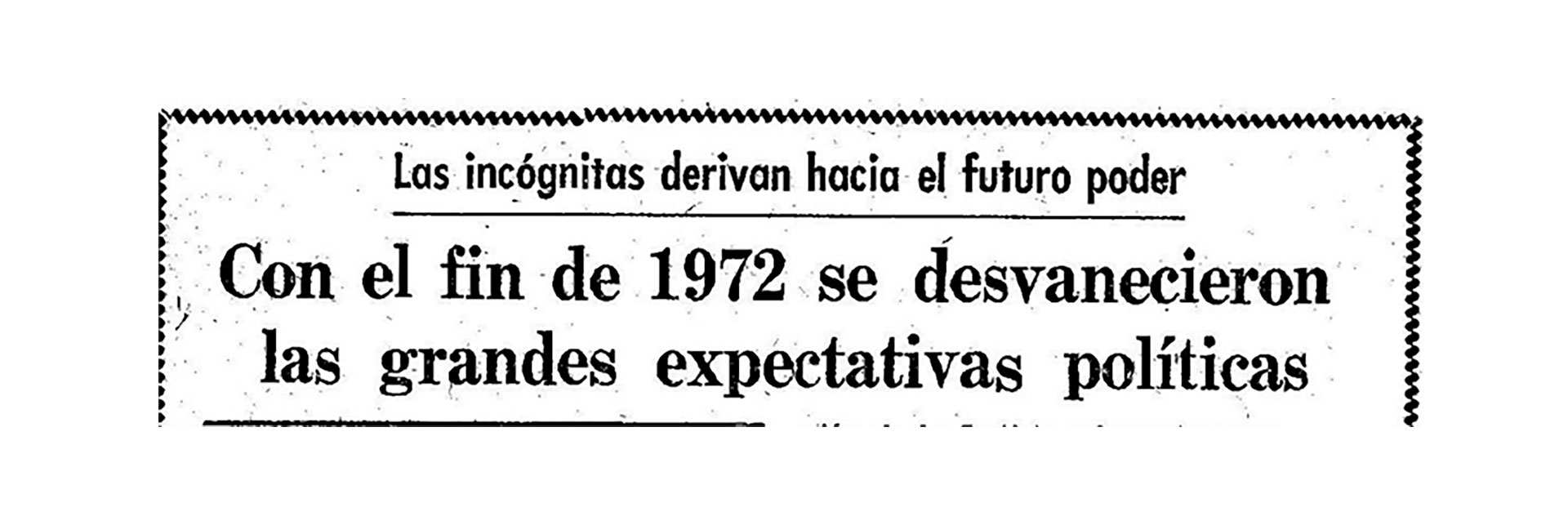 Título en La Opinión de diciembre de 1972