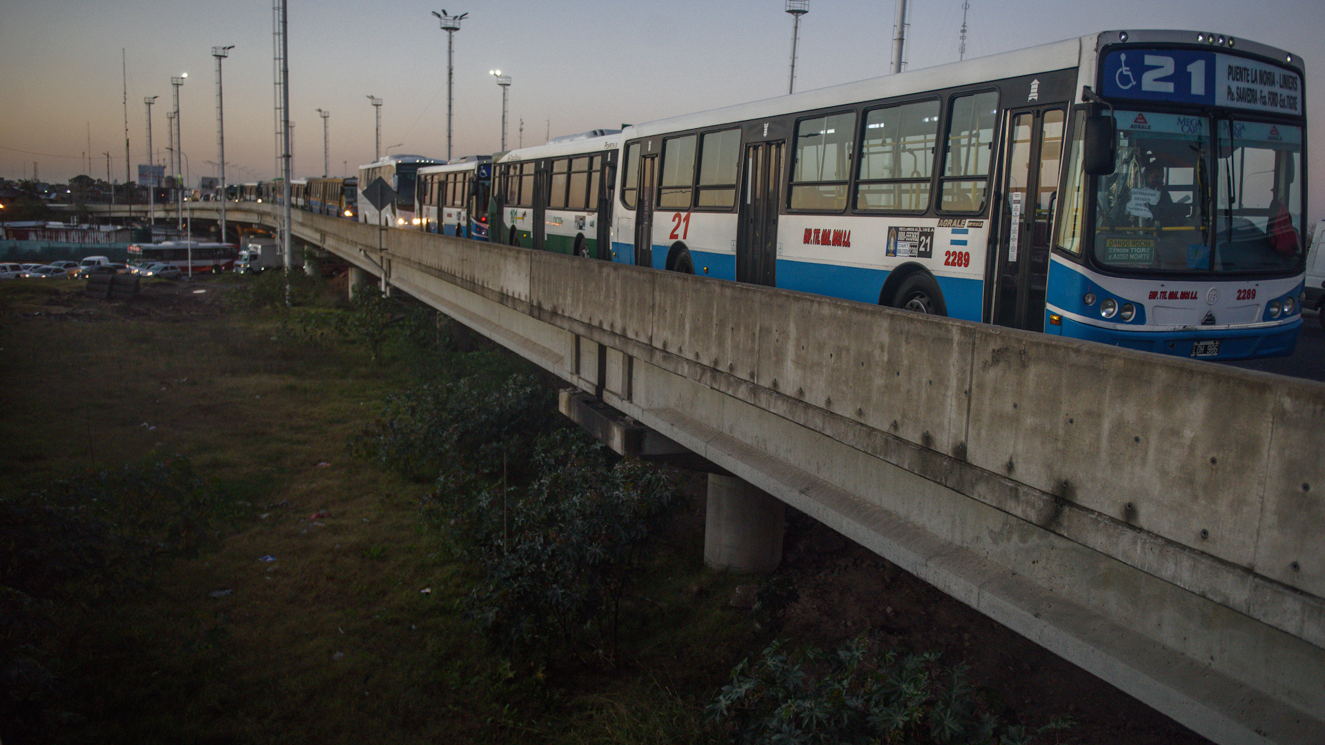 Puente La Noria esta mañana, donde hubo más de 10 kilometros de cola para entrar a la Capital Federal