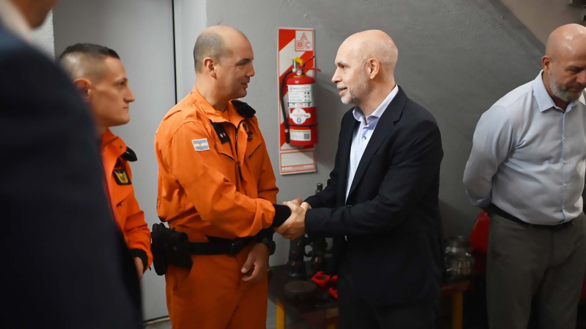 Horacio Rodríguez Larreta encabezó un acto de reconocimiento a miembros del Grupo Especializado de Rescate (GER), perteneciente al Cuerpo de Bomberos de la Ciudad de Buenos Aires 
