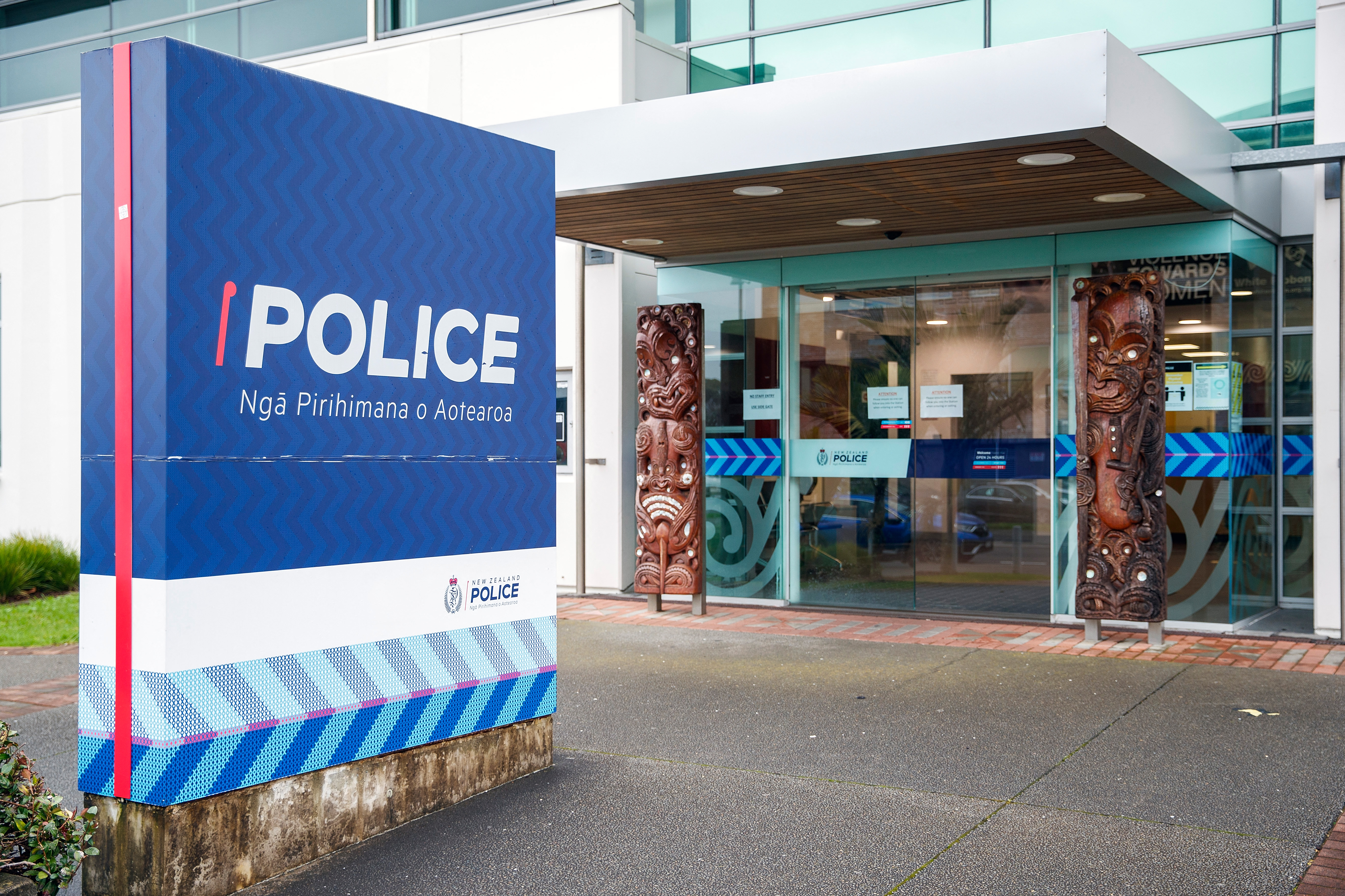 An overview shows Manukau District Police is leading the investigation.  (Photo by David Rowland/AFP)