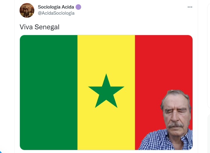 Usuarios en redes sociales se burlaron del ex mandatario panista por haber confundido la bandera de México con la de Senegal (Foto: Twitter / @AcidaSociologia)