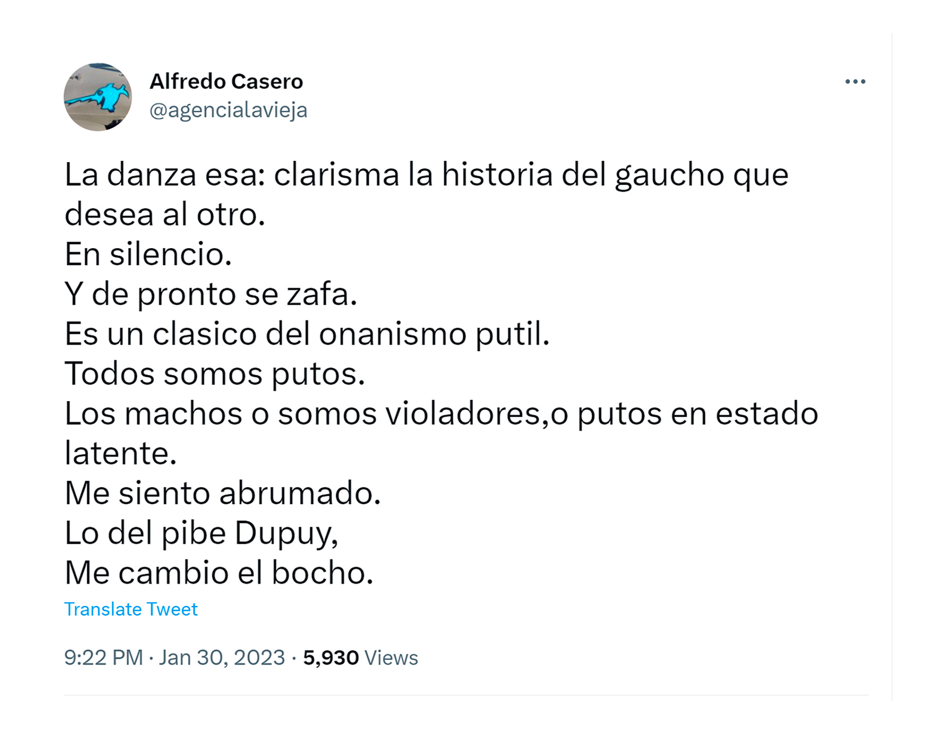 El tuit de Alfredo Casero sobre el beso de dos hermanos bailarines