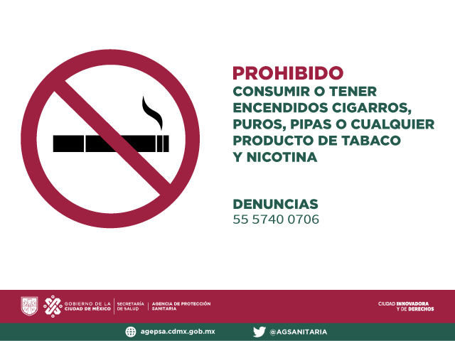 Anuncio de no fumar. Foto: Gobierno de la CDMX
