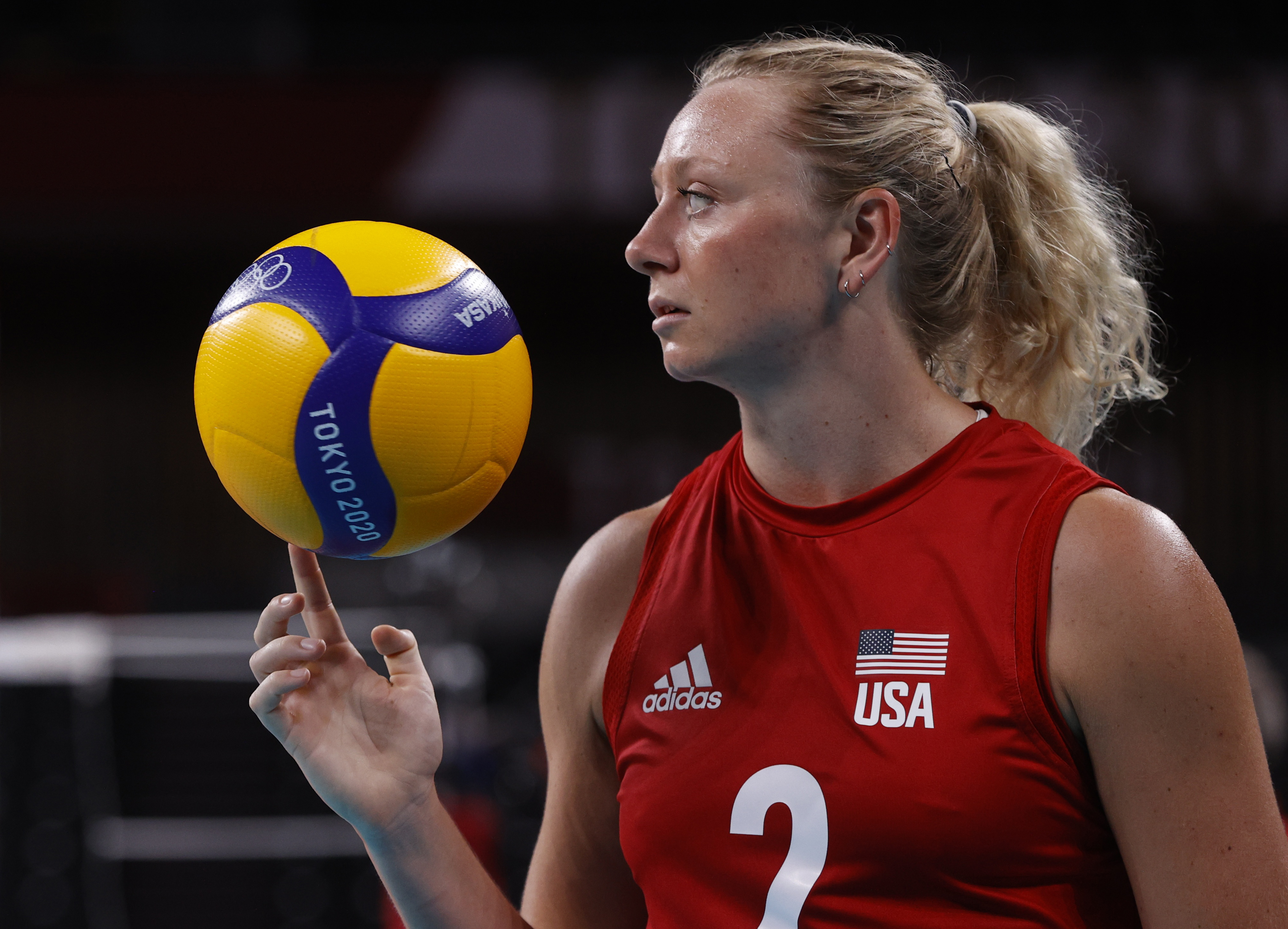 Tokyo 2020 Olympics - Volleyball - Women's Pool B - United States v Italy - Ariake Arena, Tokyo, Japan – August 2, 2021. Jordyn Poulter of the United States before the match. REUTERS/Valentyn Ogirenko