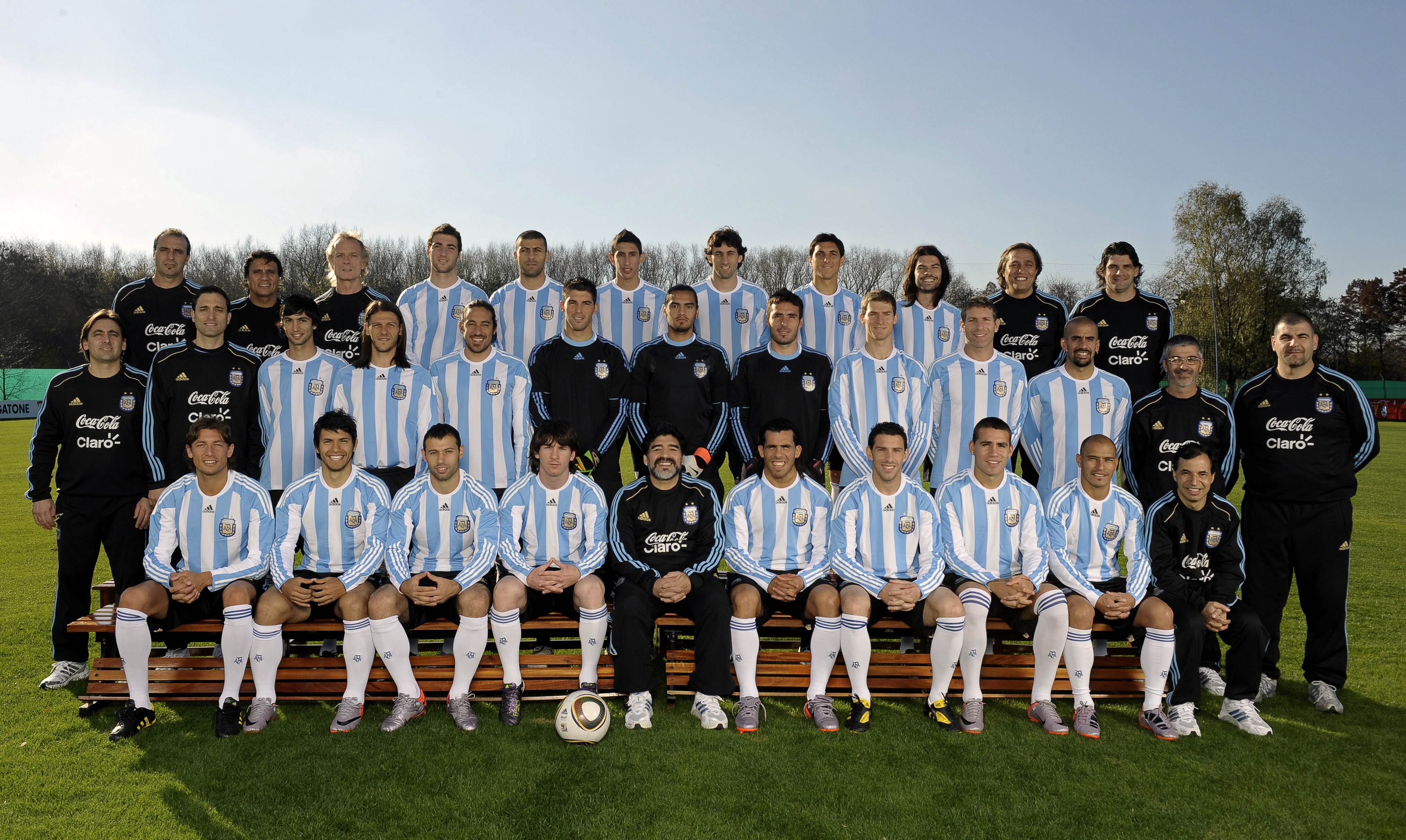 En el plantel del Mundial 2010 que dirigió Diego Maradona (Foto: AFA)