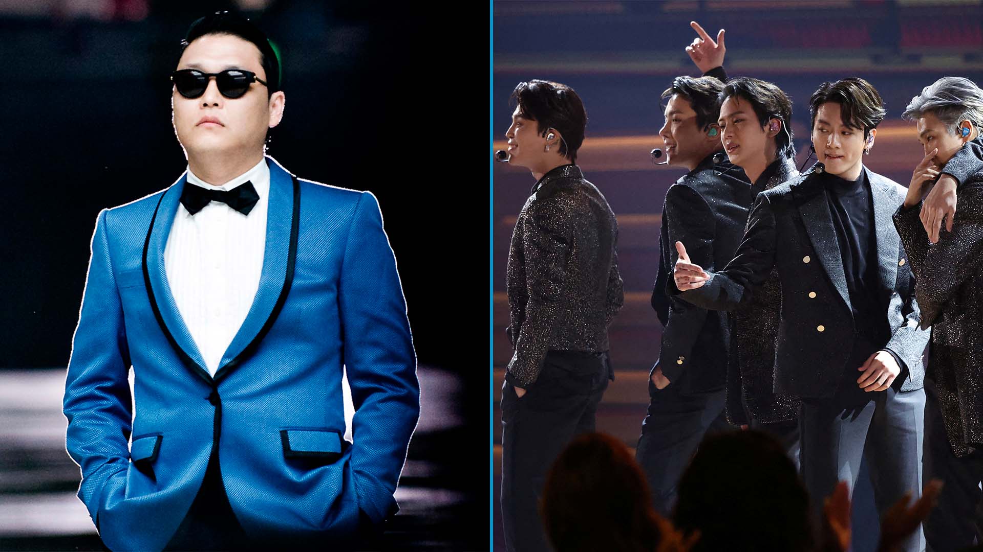 PSY  y BTS son dos grandes de la historia del K-pop. (Fotos:Archivo/
Reuters)