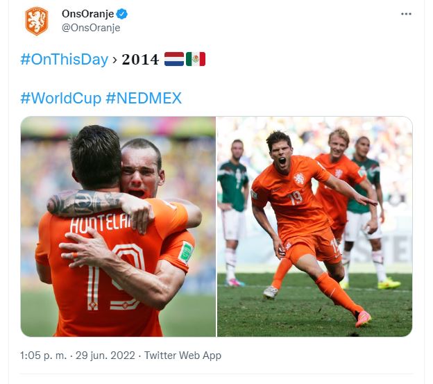Ocho años después del #NoEraPenal, así se “burló” Países Bajos de la Selección Mexicana por el Mundial de Brasil 2014 (Foto: Twitter/OnsOranje)