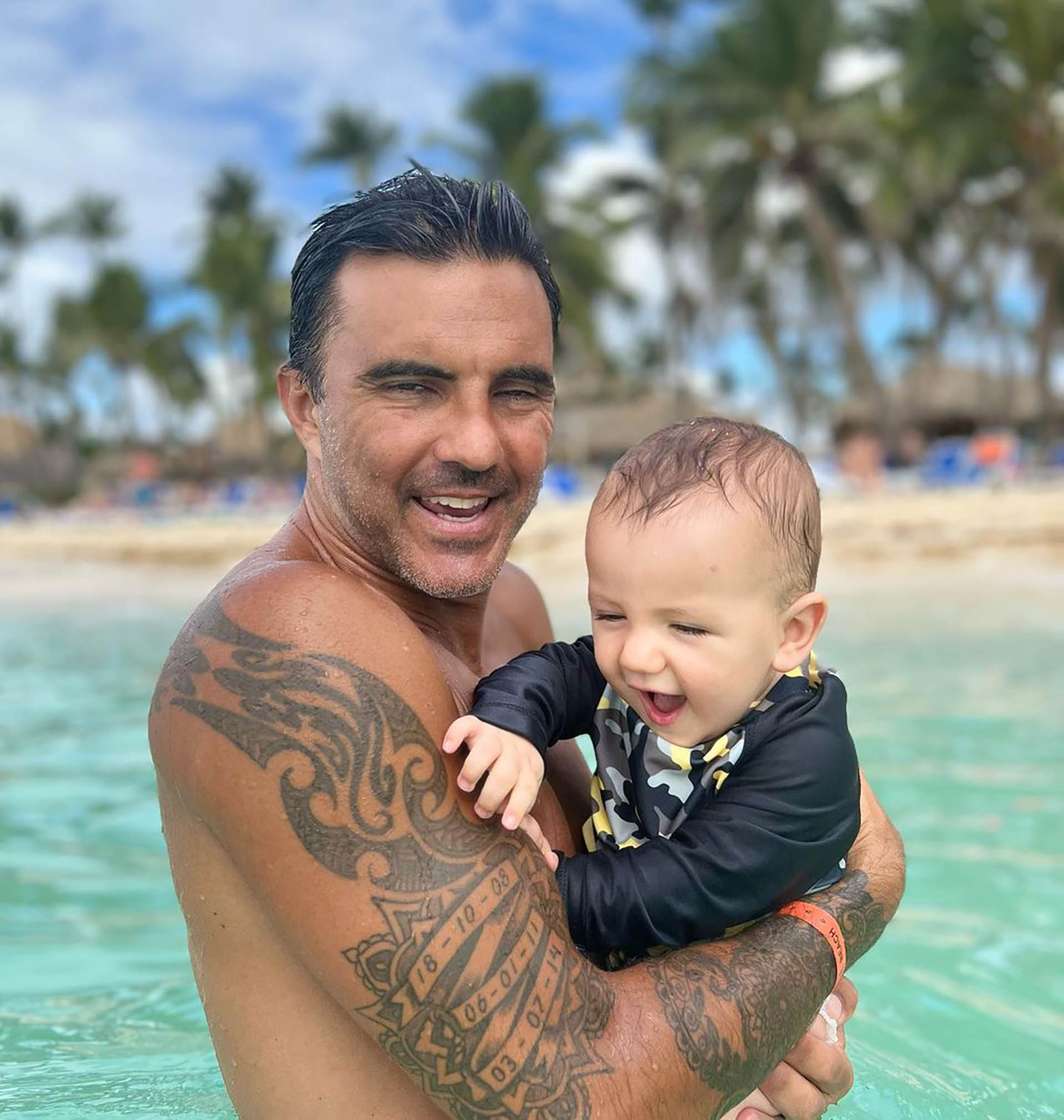 Fabián Cubero y su bebé