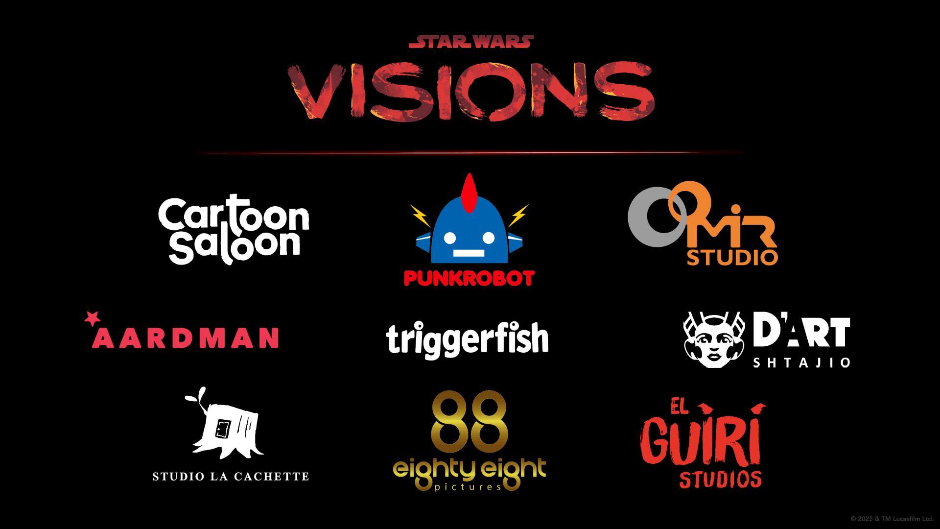 Estudios a nivel internacional que trabajaron en "Star Wars Visions: Volume 2".  (Disney+)
