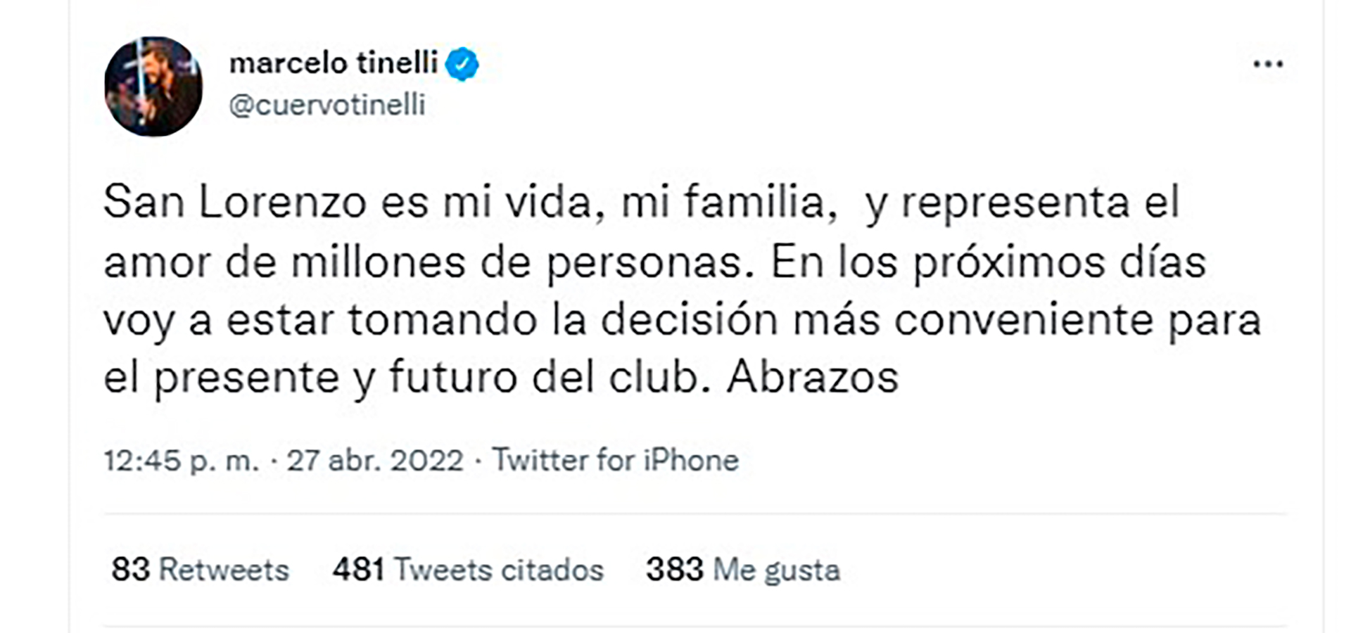 El mensaje de Marcelo Tinelli en medio de los rumores de renuncia