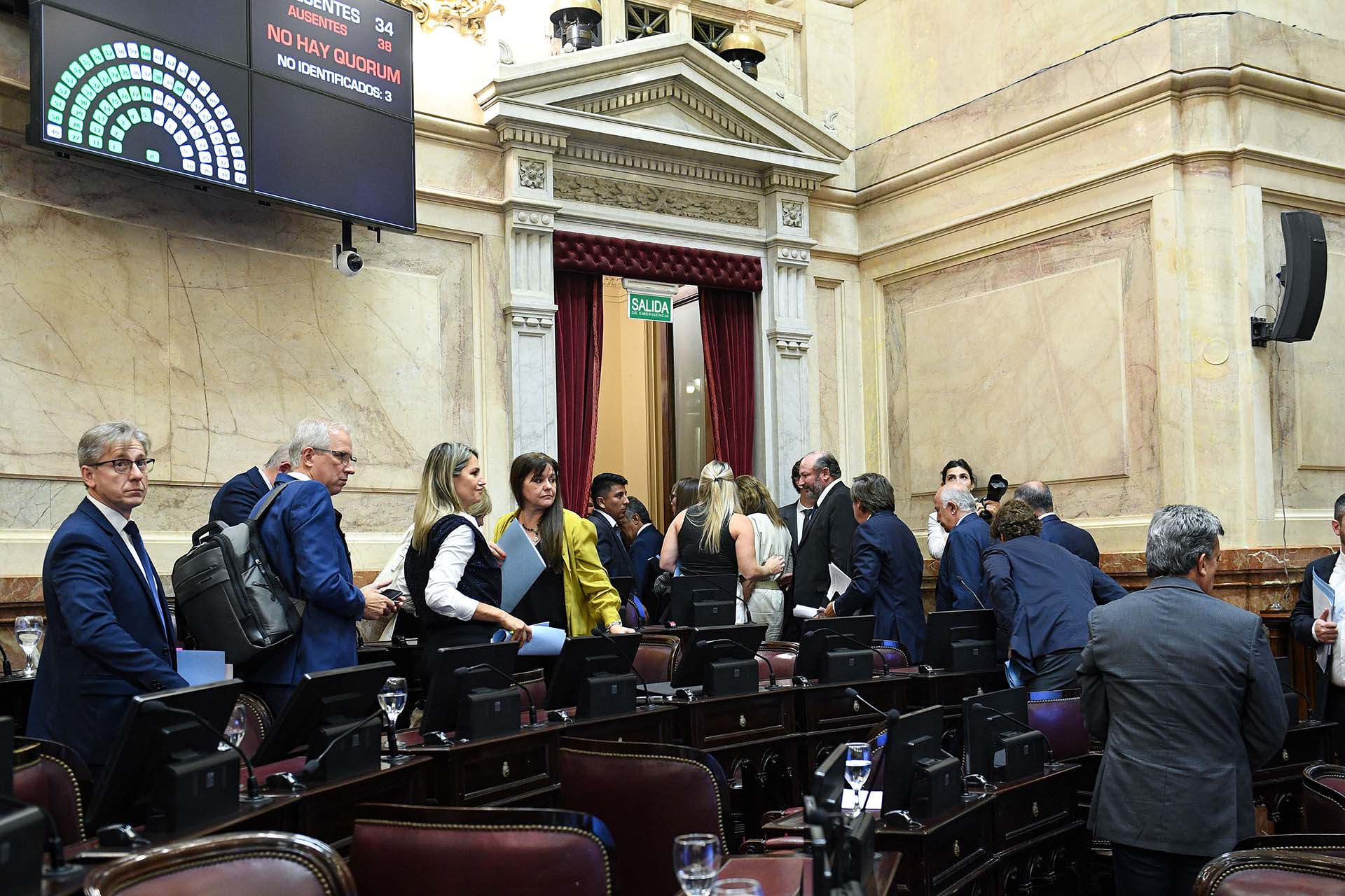 Frustrada sesión en el Senado de la Nación durante la semana pasada (Archivo/Celeste Salguero/Comunicación Senado).-