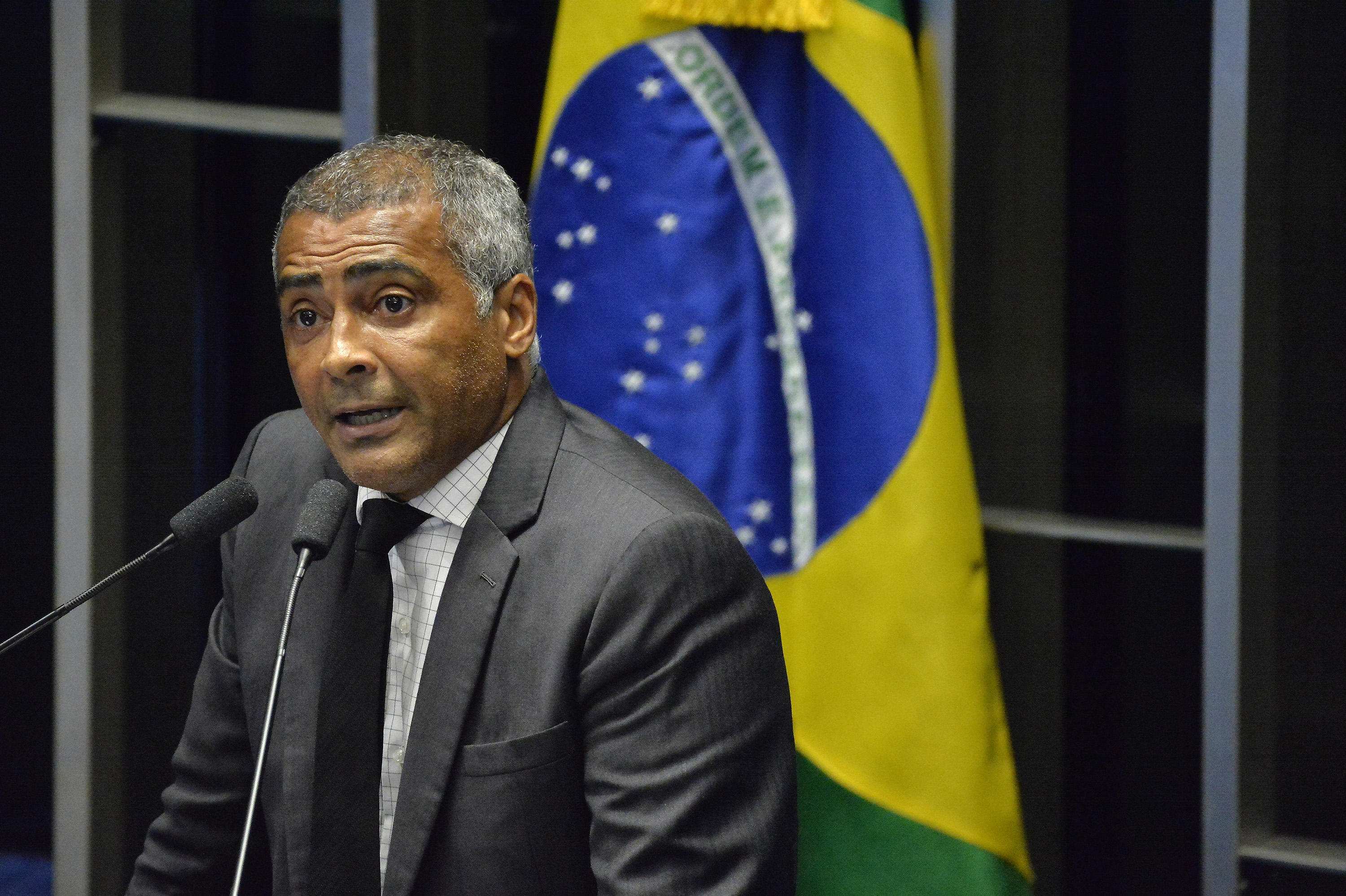El senador y ex futbolista brasileño Romario de Souza Faría