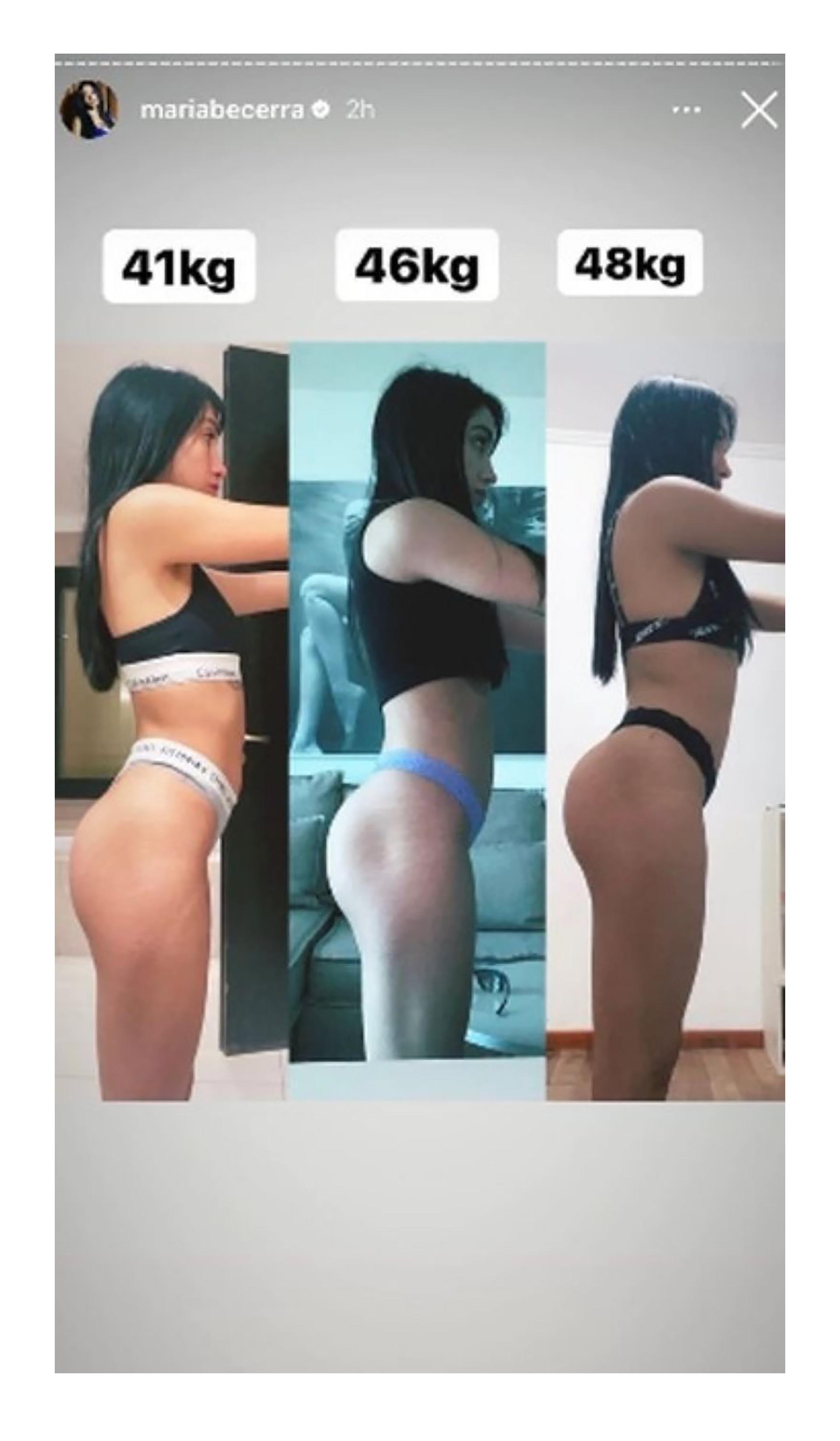 María Becerra compartió su evolución física (Instagram)