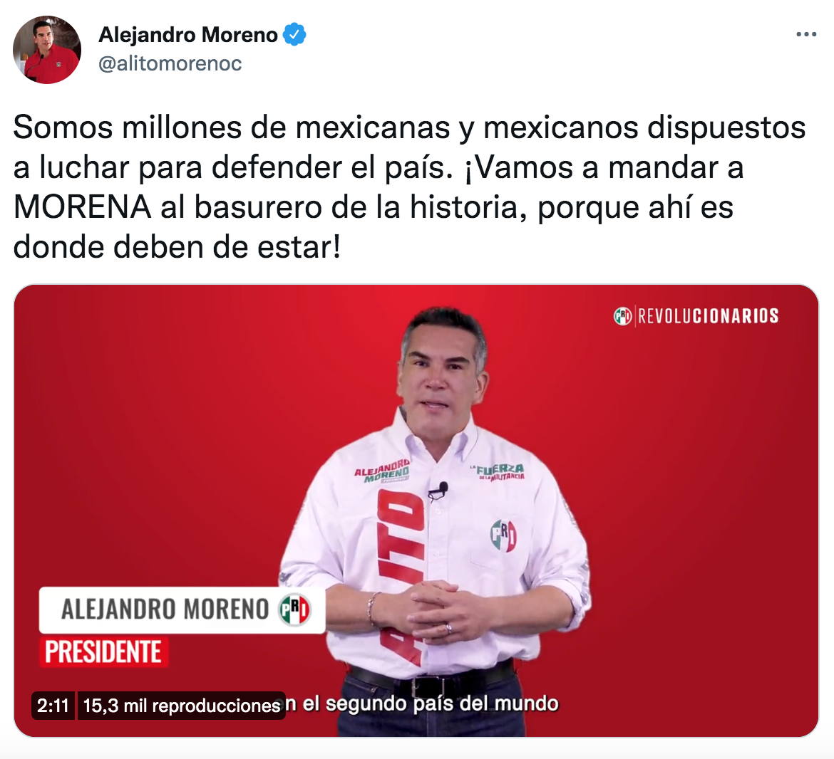 Alito se lanzó contra Morena (Foto: Twitter/@alitomorenoc)