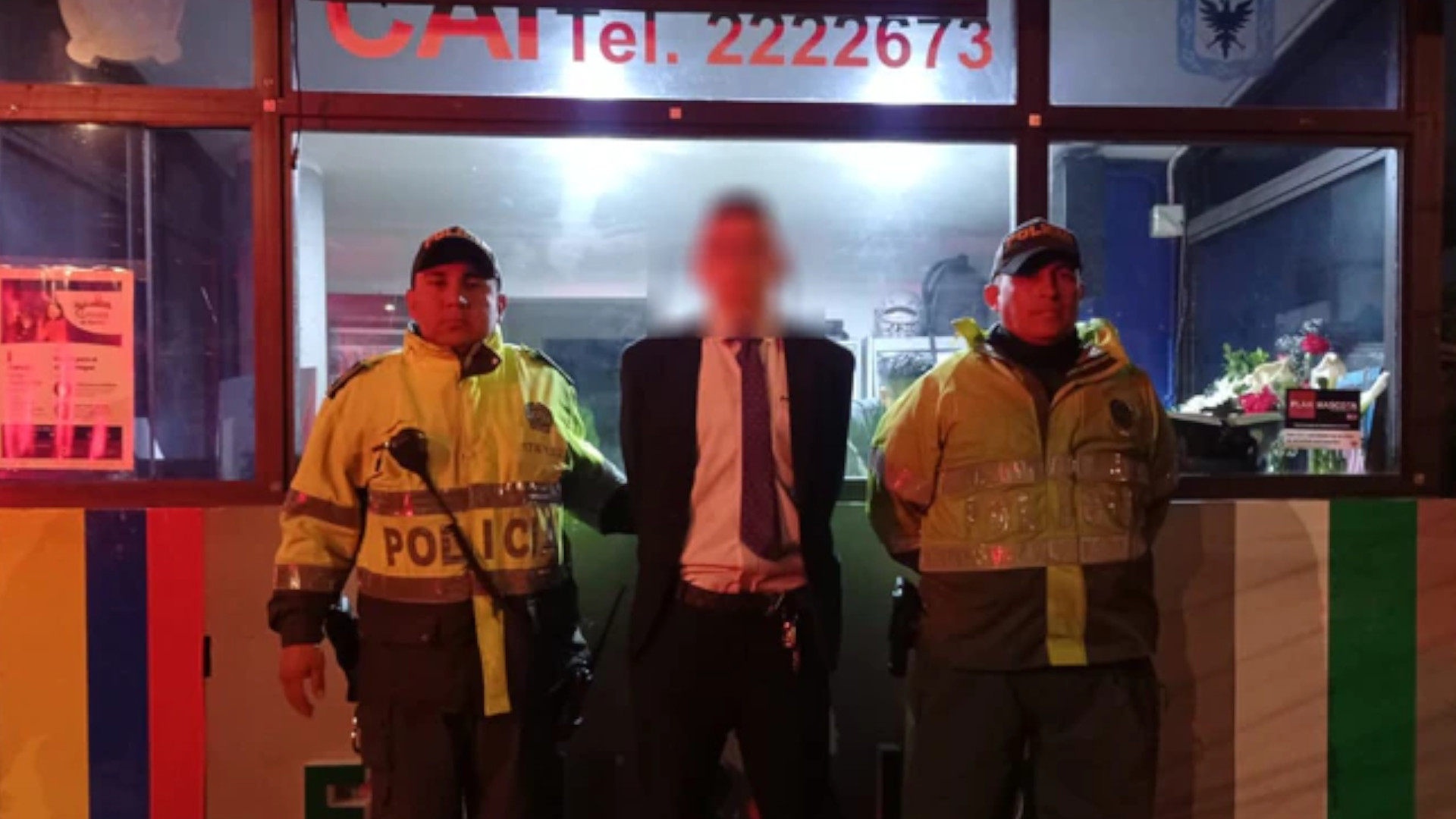 Un hombre fue capturado cuando intentaba infiltrarse en el esquema de seguridad del presidente Gustavo Petro. Foto: Policía de Bogotá