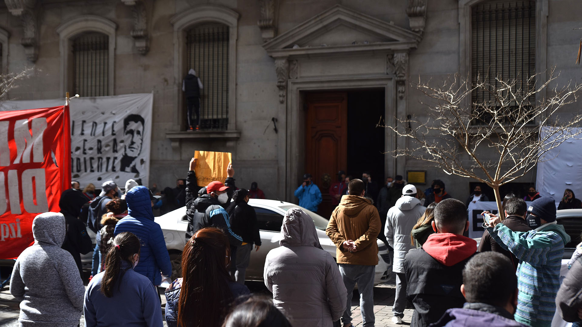 La protesta culminó en la puerta de la Legislatura de la Ciudad de Buenos Aires